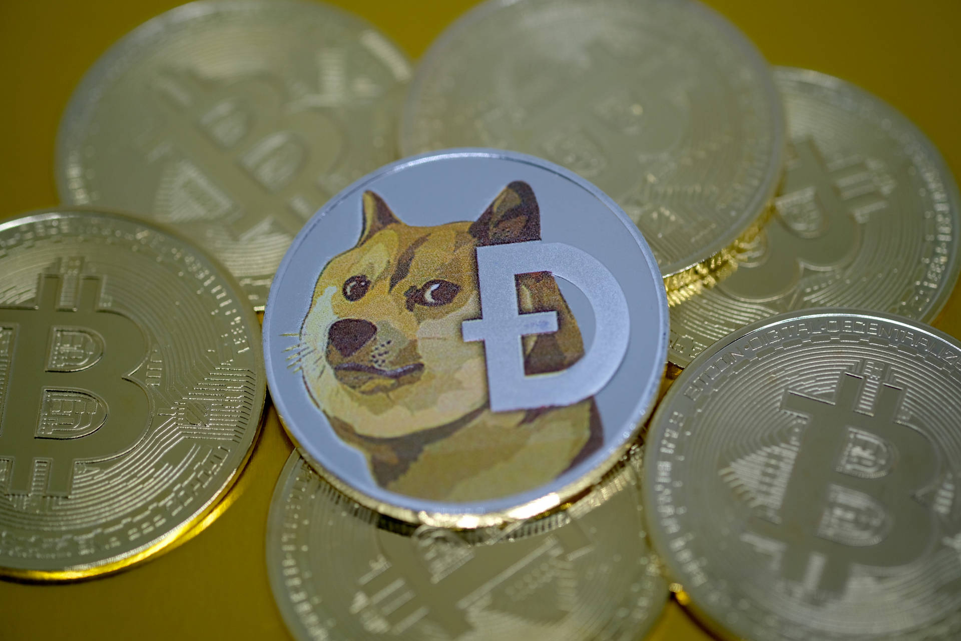 Dogecoin Bitcoin On Binance Background