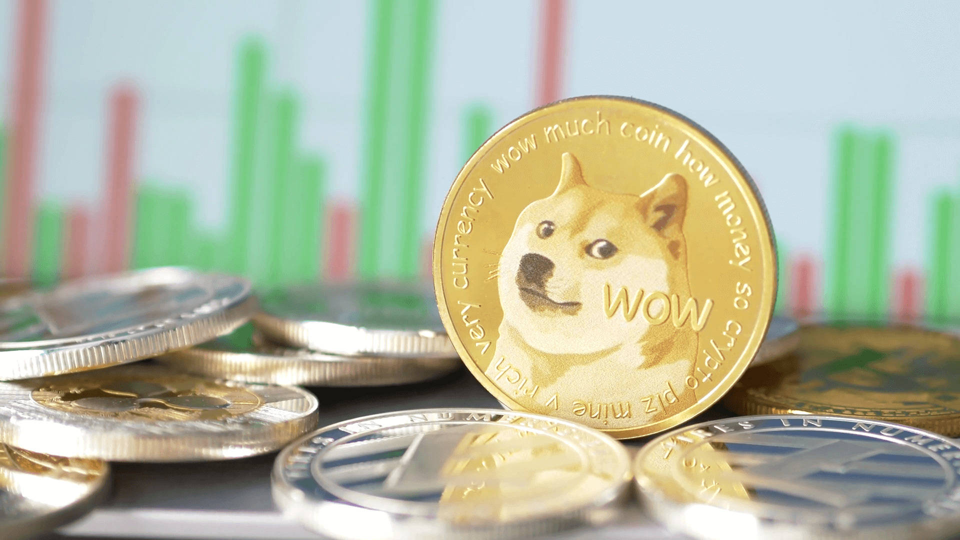 Dogecoin Cryptocurrency Token And Graph
