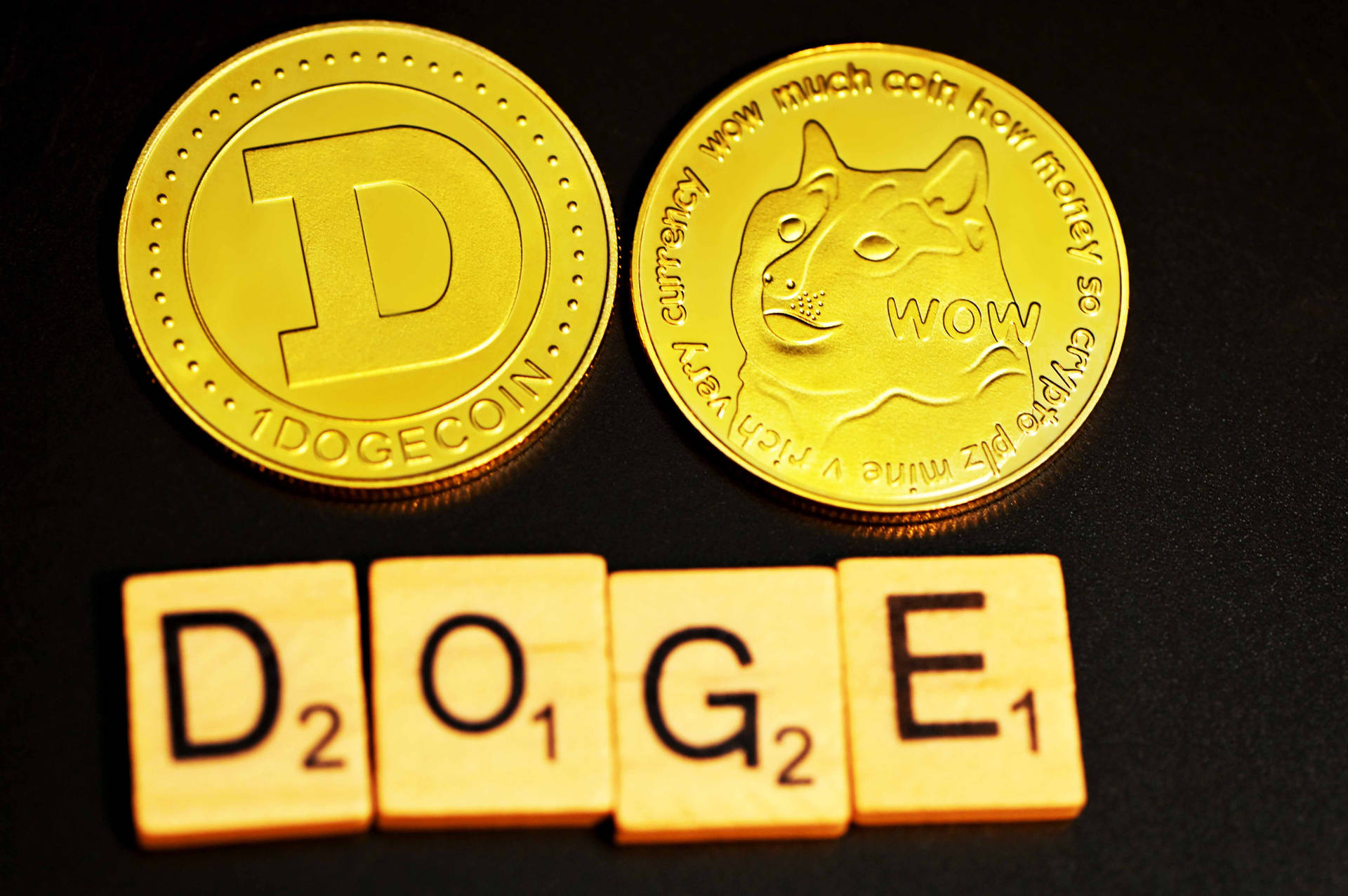 Dogecoin Scrabble Tiles Background