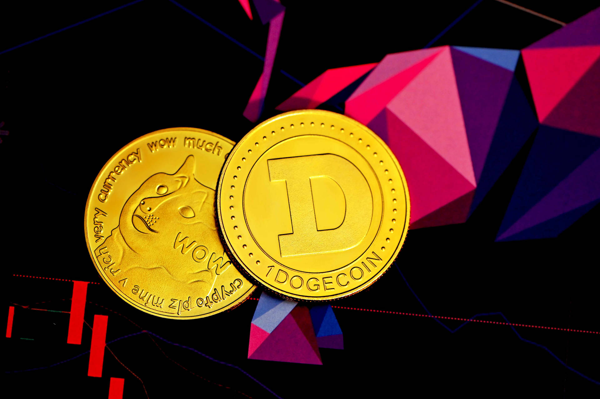 Dogecoin Soaring High - Cryptocurrency Evolution Background
