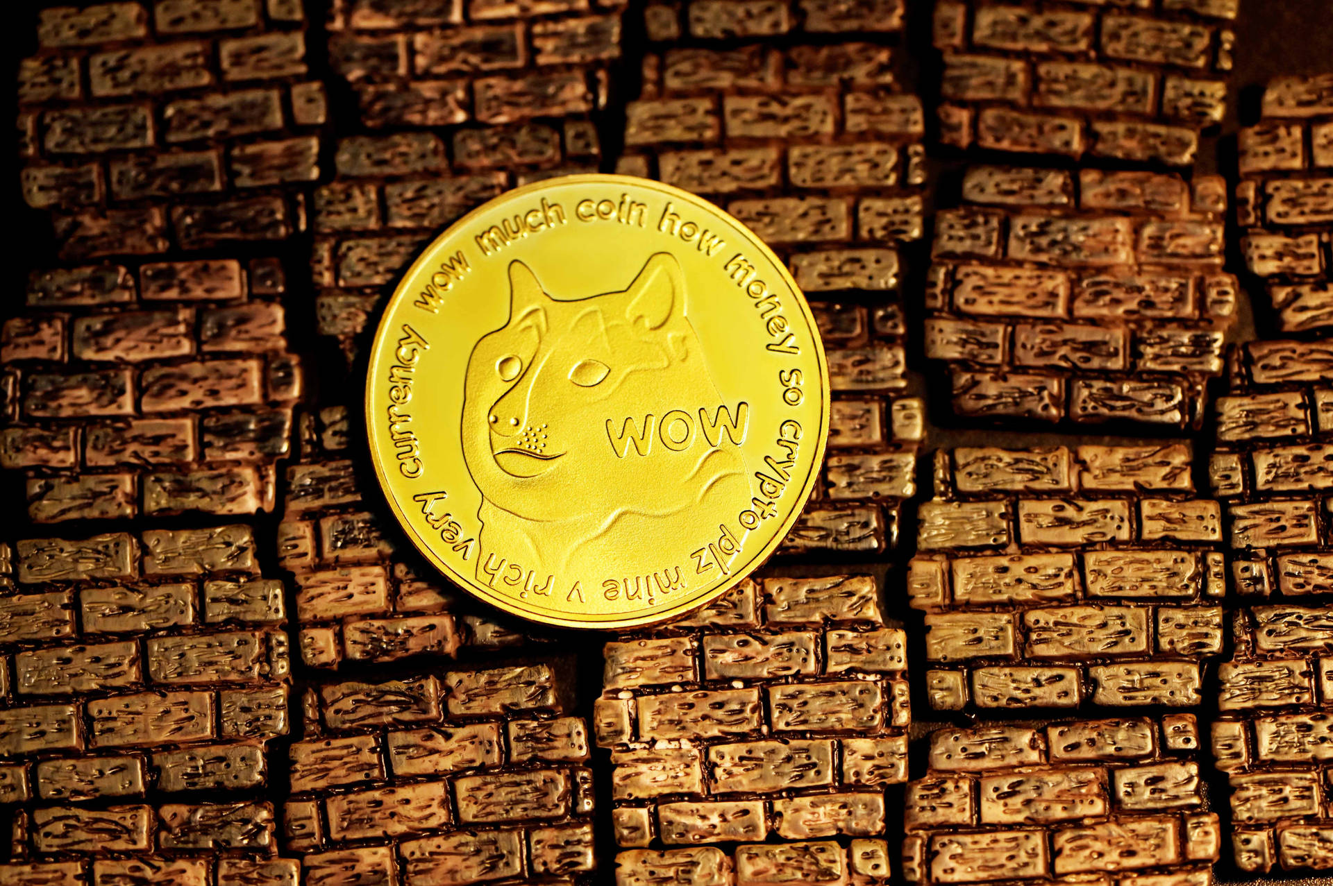 Dogecoin Split Bricks Background