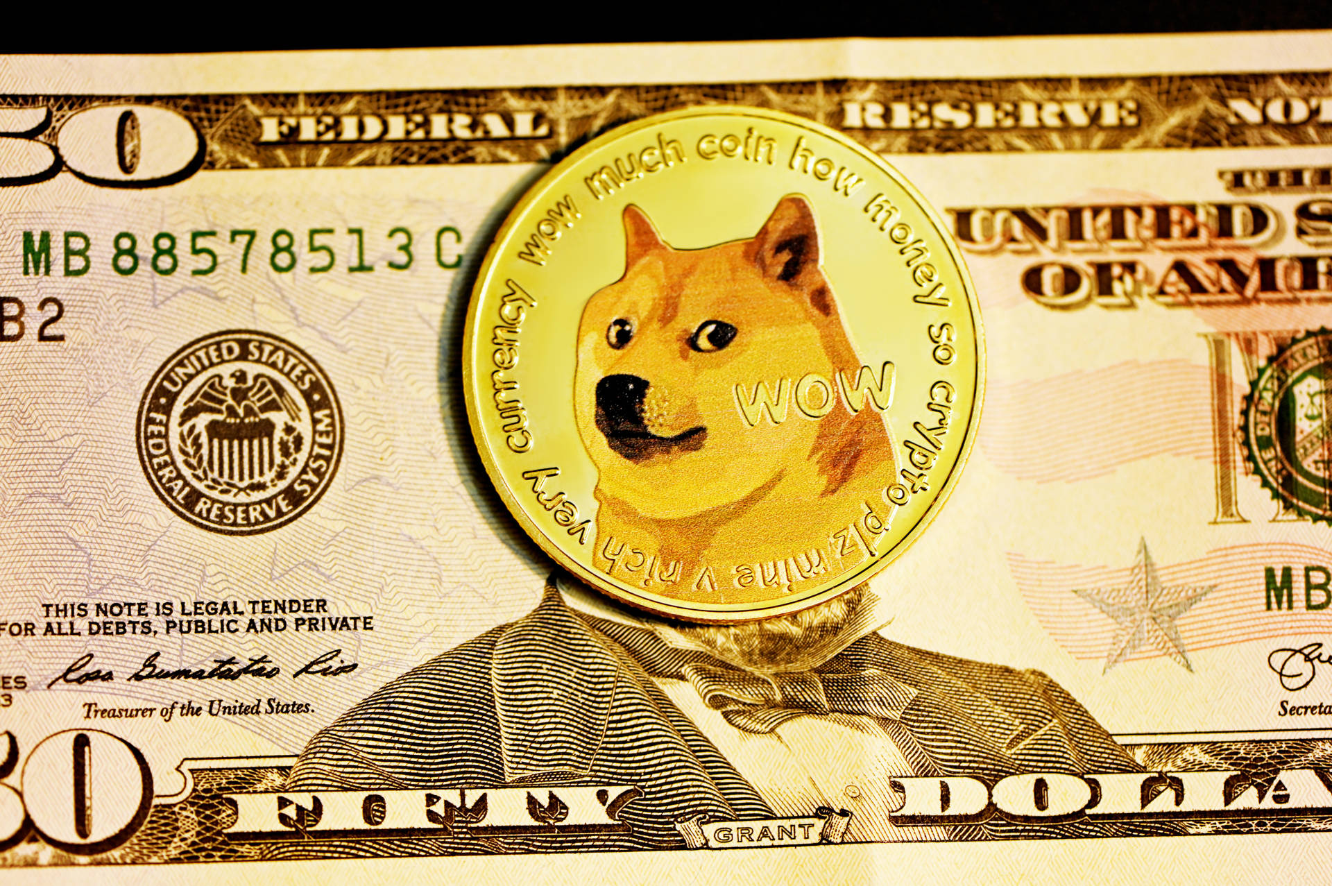 Dogecoin Us Dollar Note Background