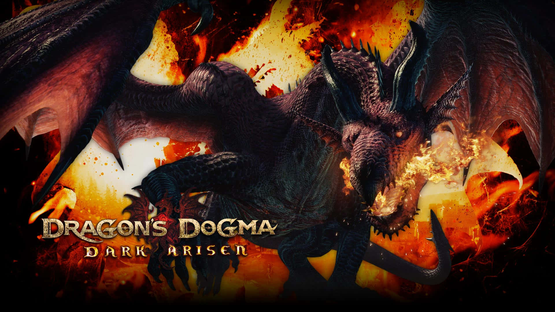 Dogmatic Dragon Breathing Fire Background