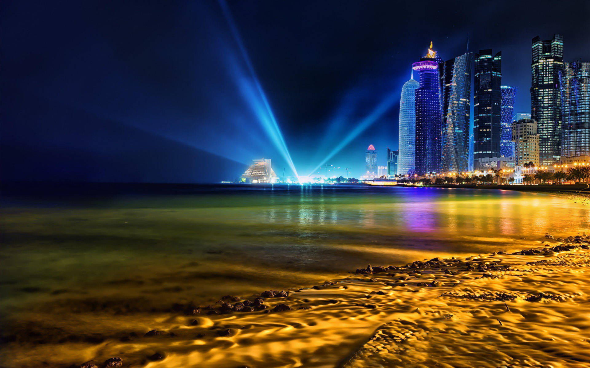 Doha Beach Night