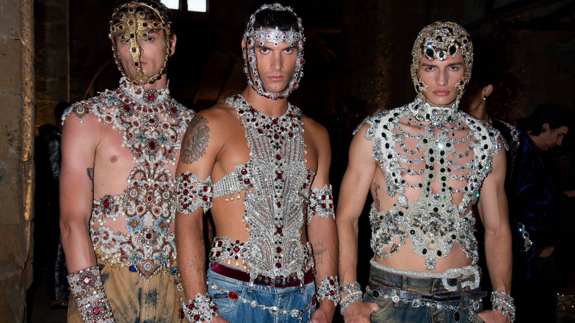 Dolce And Gabbana Models Covering Themselves With Jewelry