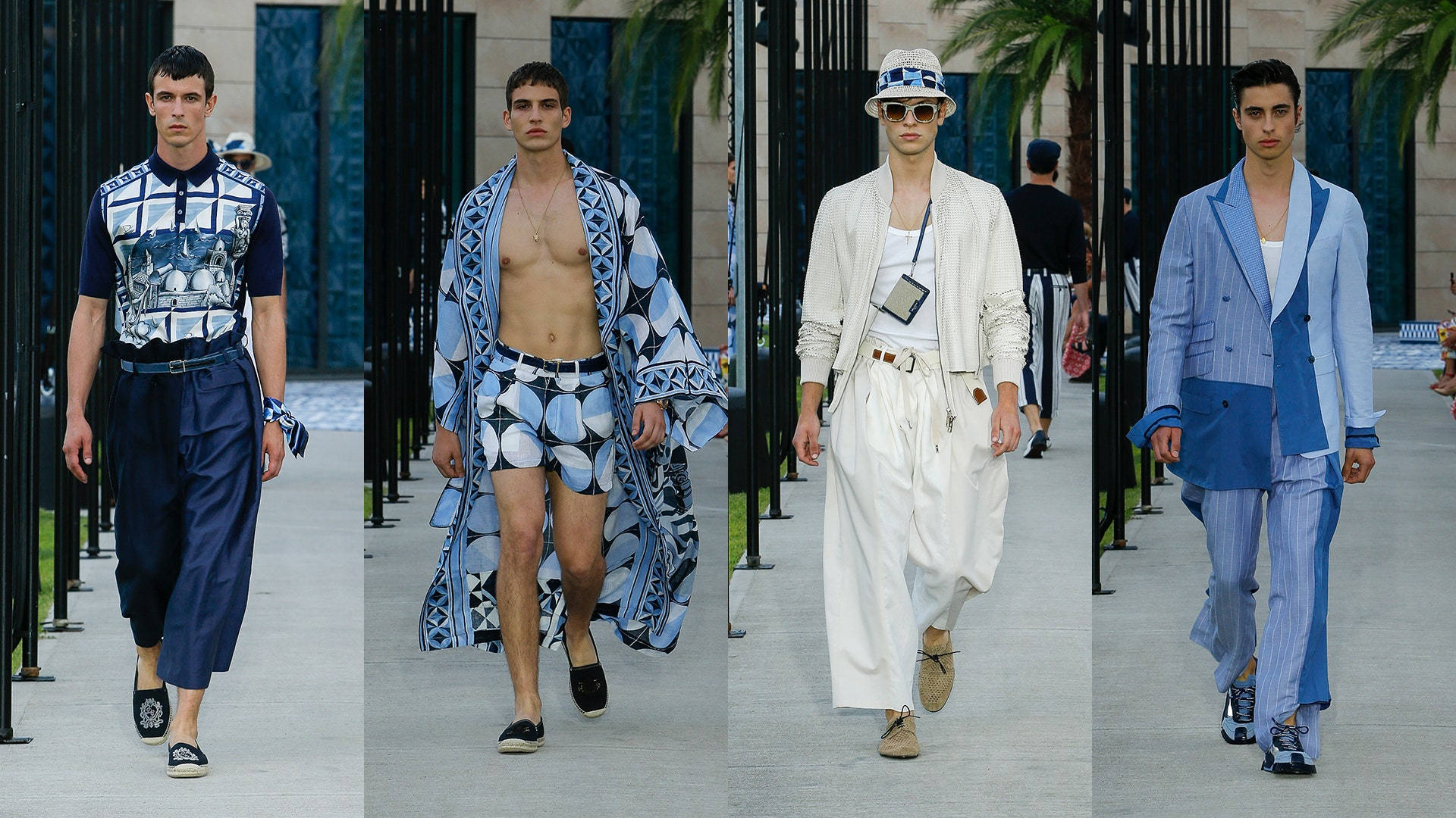 Dolce And Gabbana Models In Blue Outfits