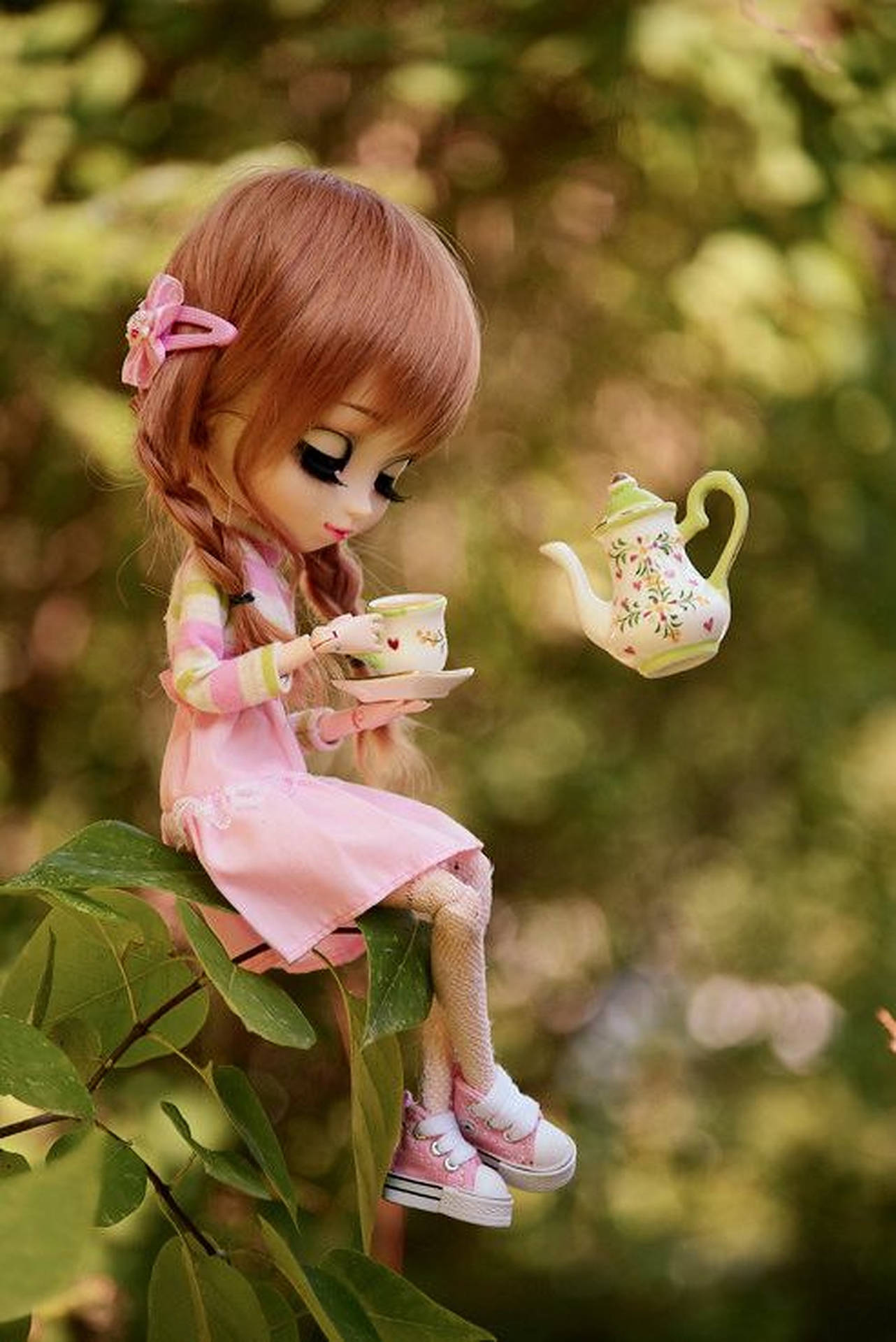 Doll Having Tea Party Background