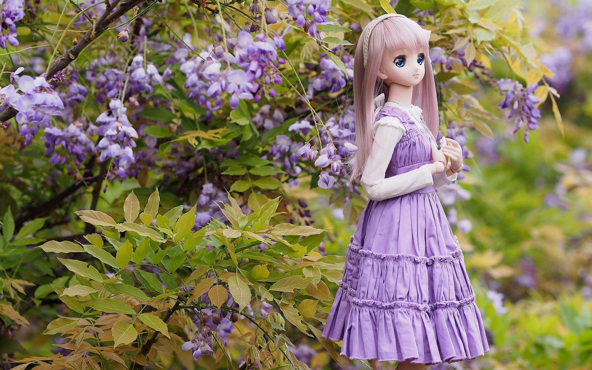 Doll In Purple Dress Background