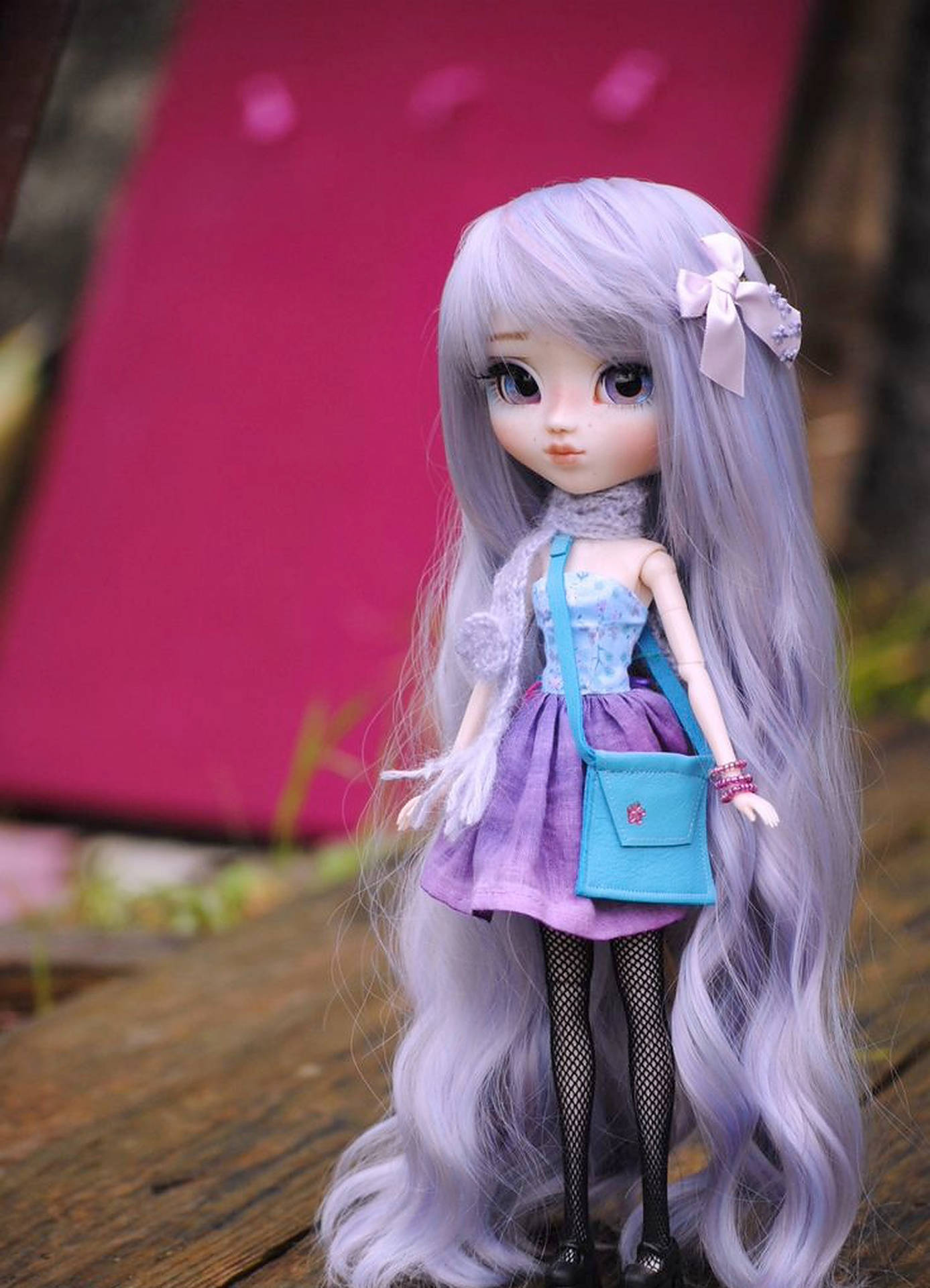 Doll With Lavender Hair Background