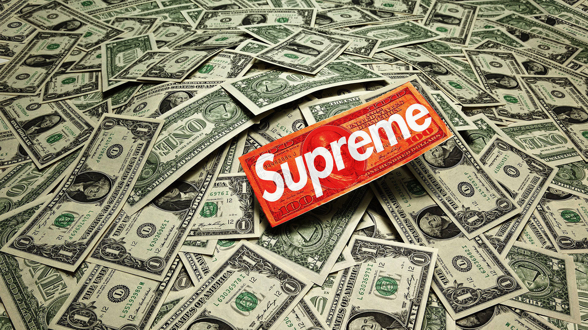 Dollar Bills Supreme Laptop Background