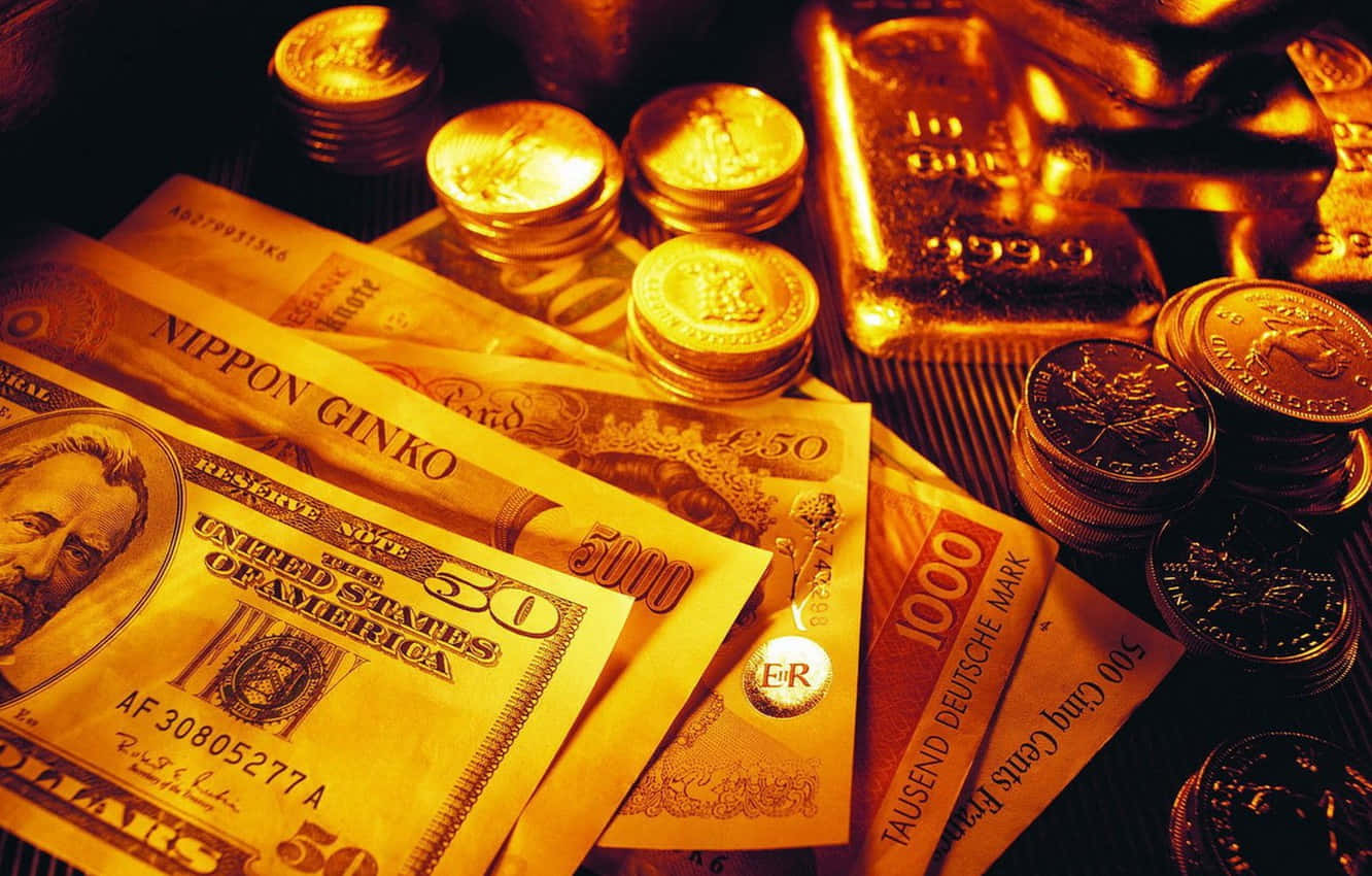 Dollar Stacked Coins Background
