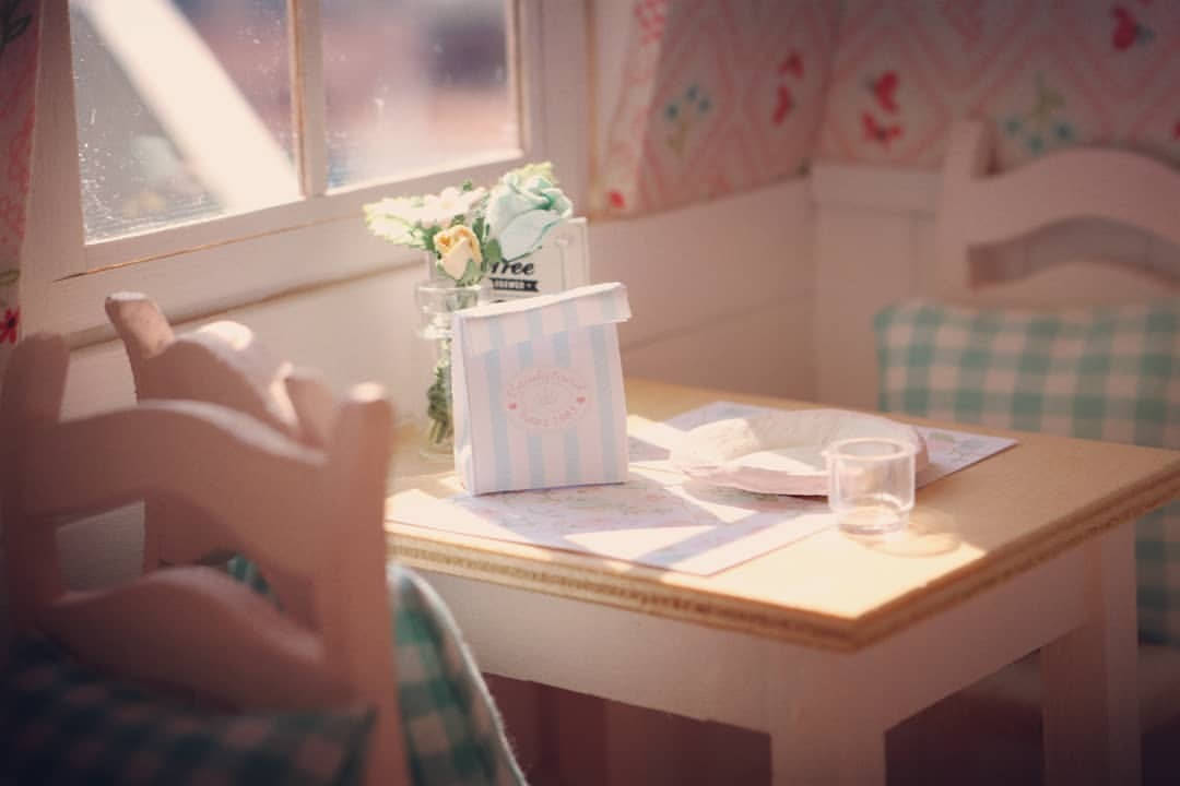 Dollhouse Girly Cafe View Background