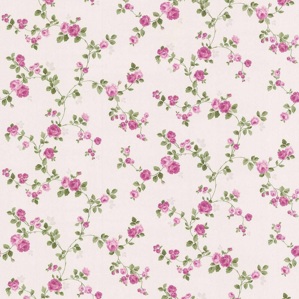 Dollhouse Pink Roses Pattern Background