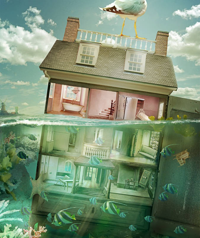 Dollhouse Underwater Art Background