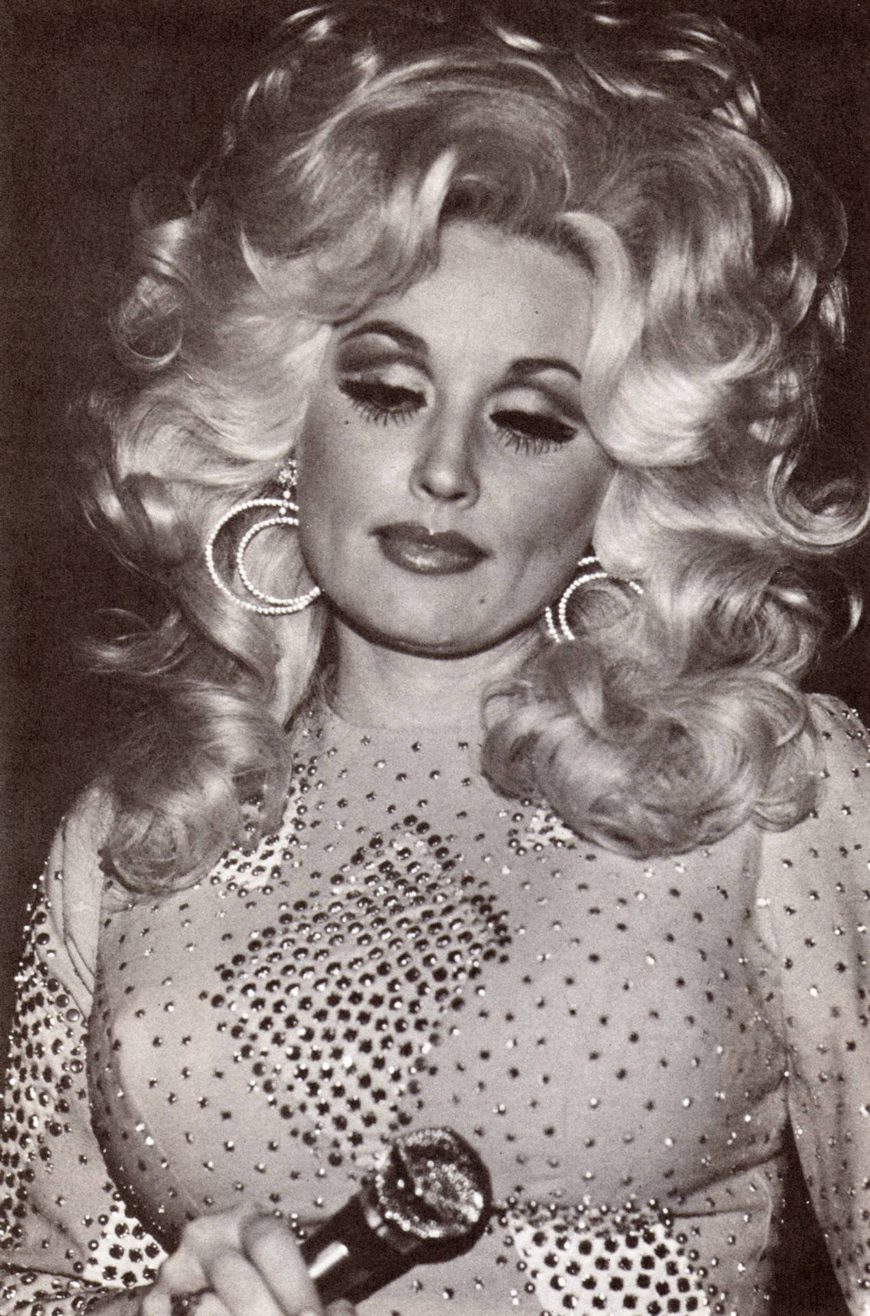 Dolly Parton Greyscale Photograph