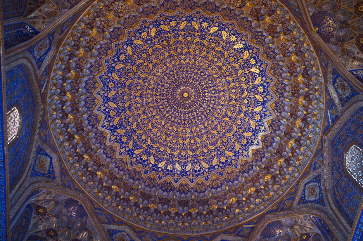 Dome Mosaic Tilla-kari Madrassah Samarkand Background