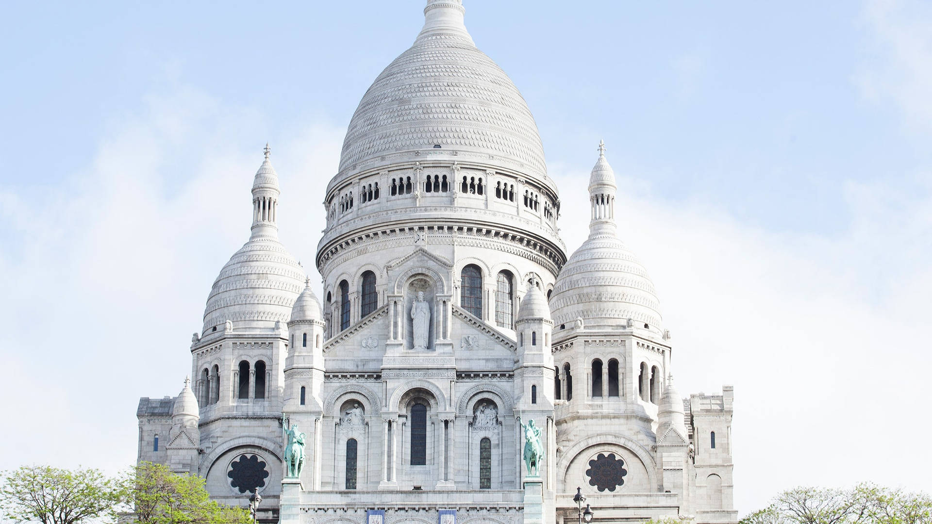 Domes Up Close Sacre Coeur Basilica Background