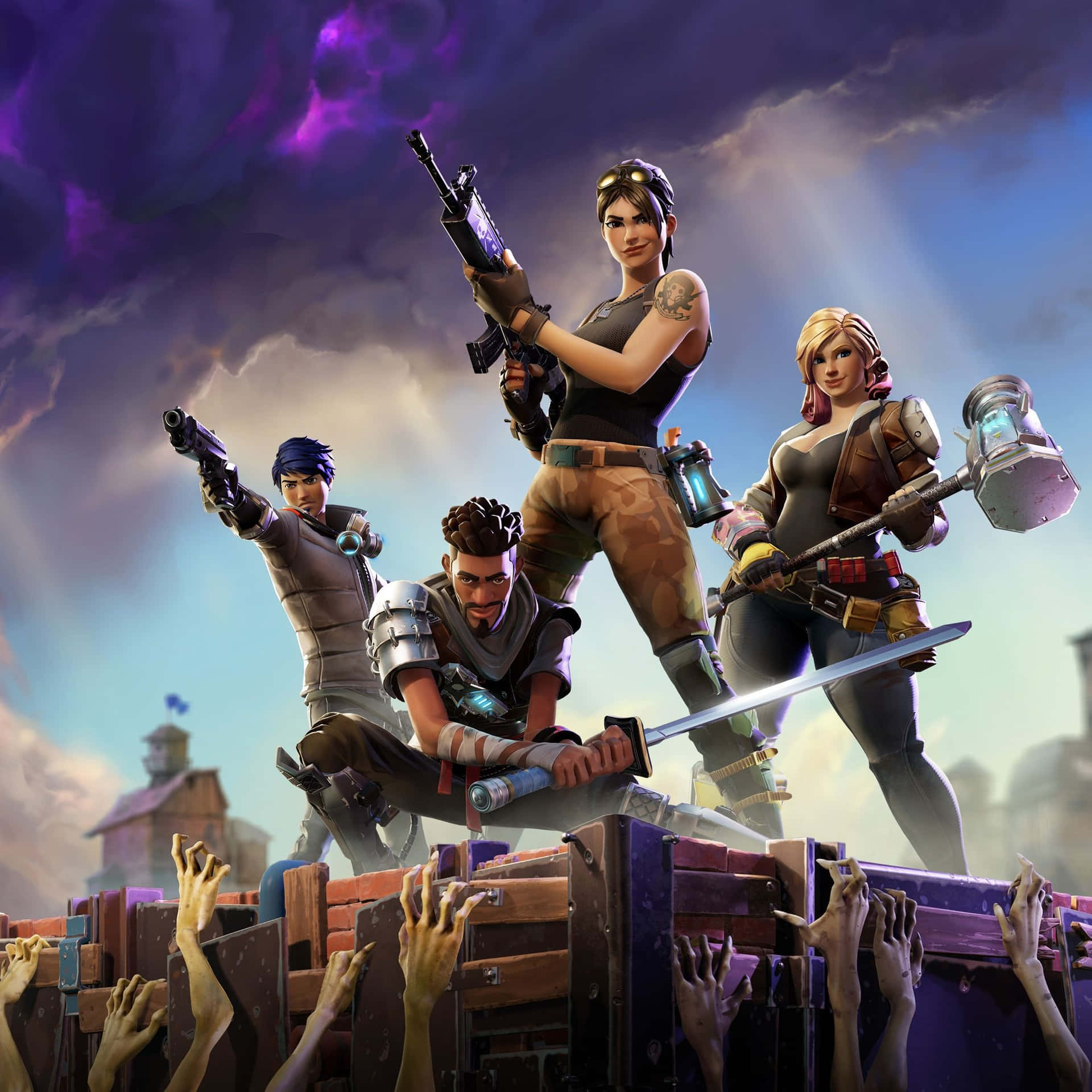 Dominate The Battlefield With Wildcat And Fortnite Background
