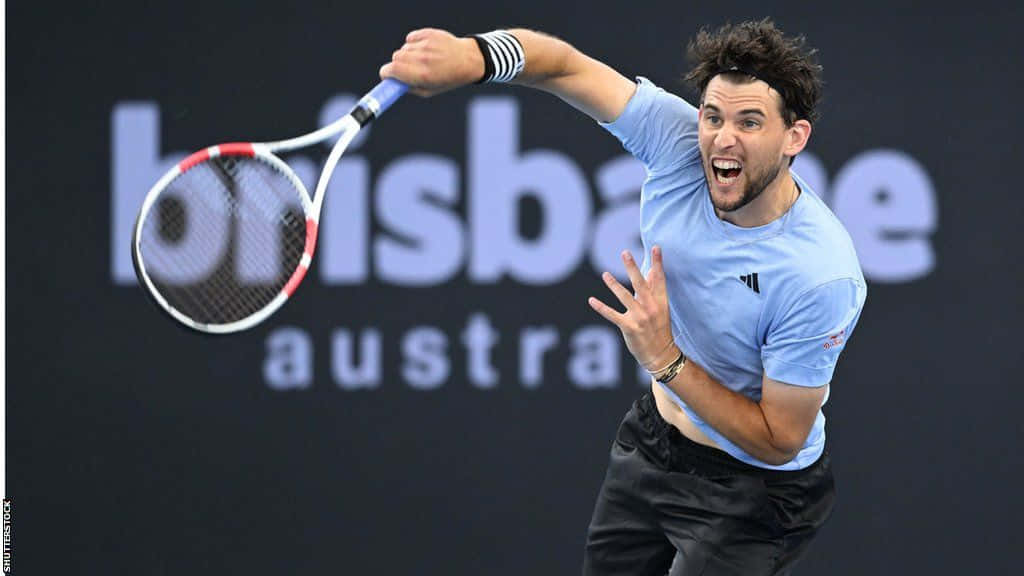 Dominic Thiem Powerful Forehand Tennis Action Background