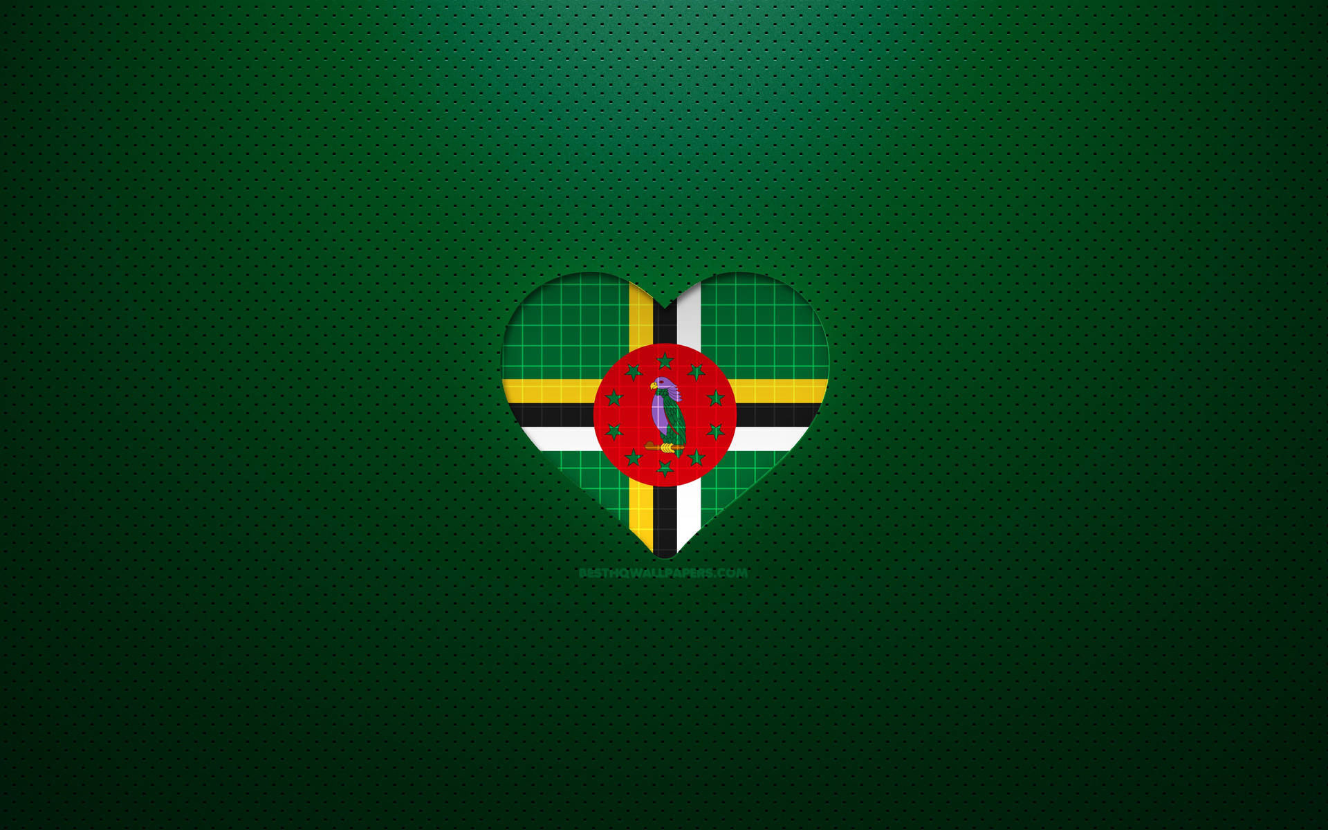 Dominica Heart-shaped Flag Background