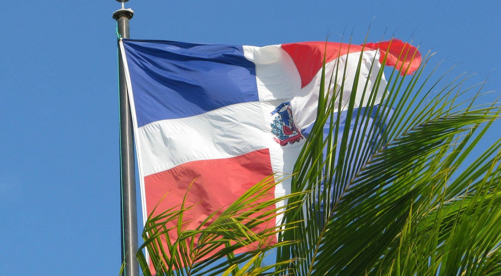 Dominican Republic Palm Tree Flag