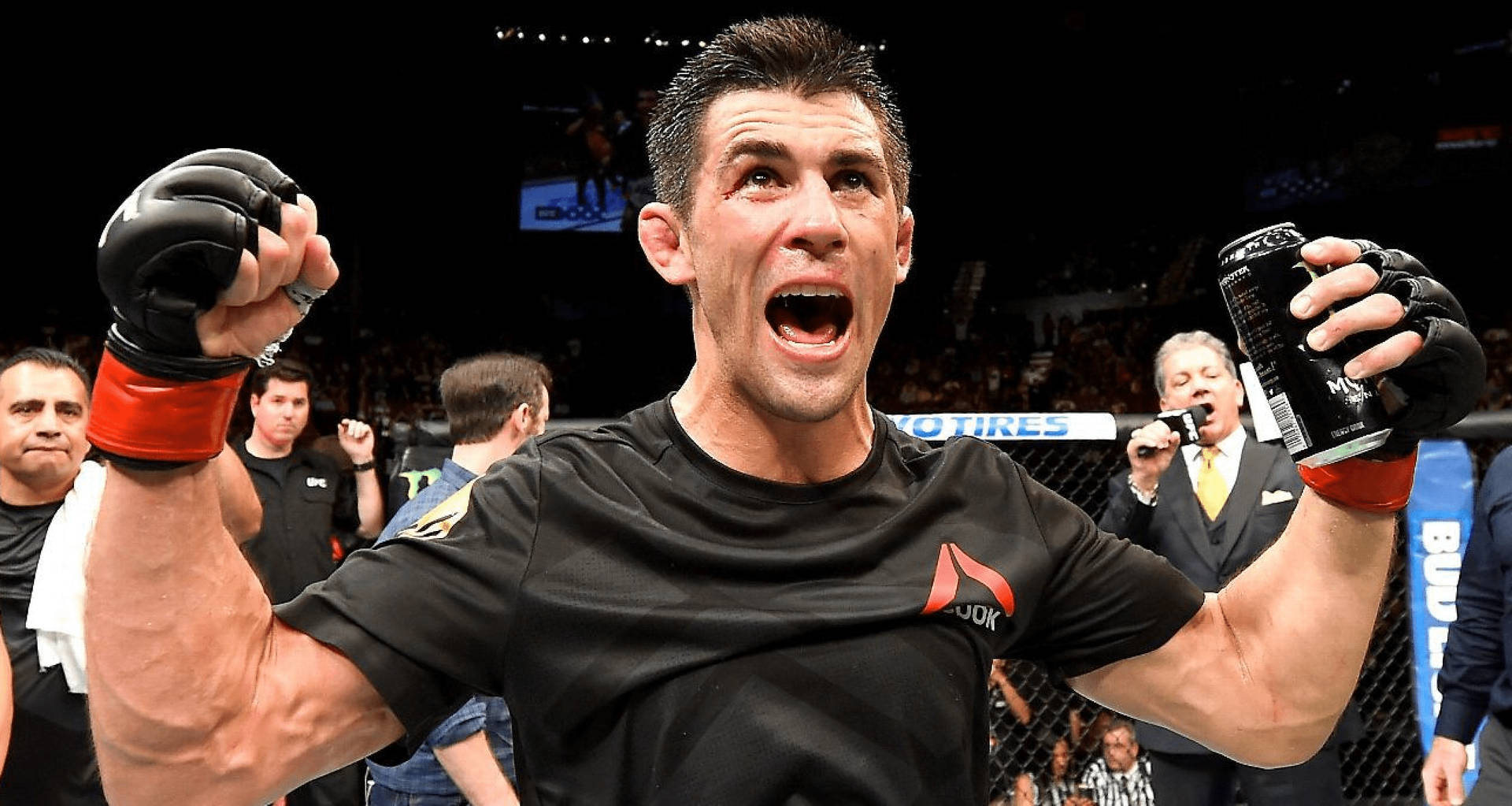 Dominick Cruz With Monster Drink Background