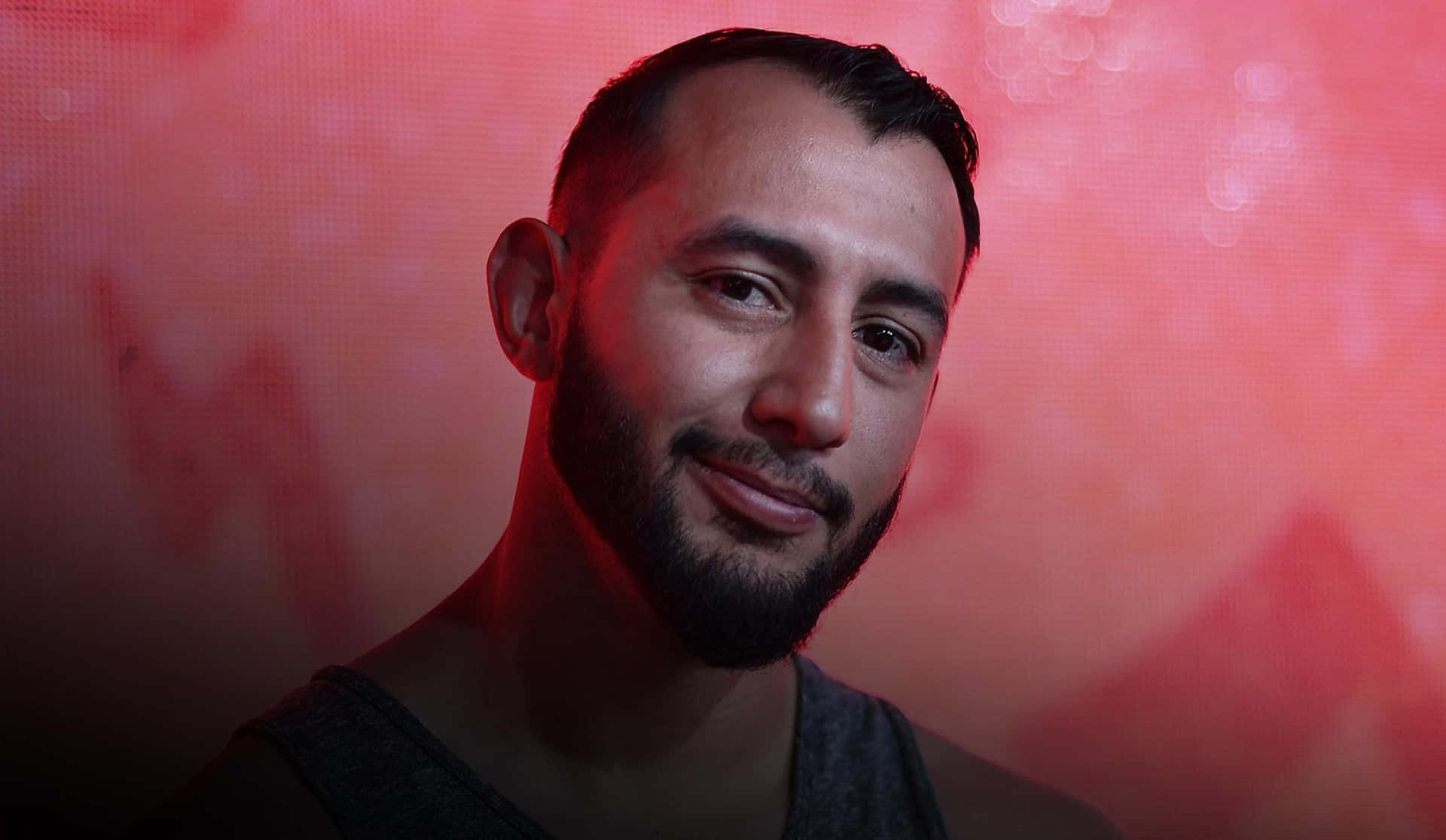 Dominick Reyes Portrait Red Background