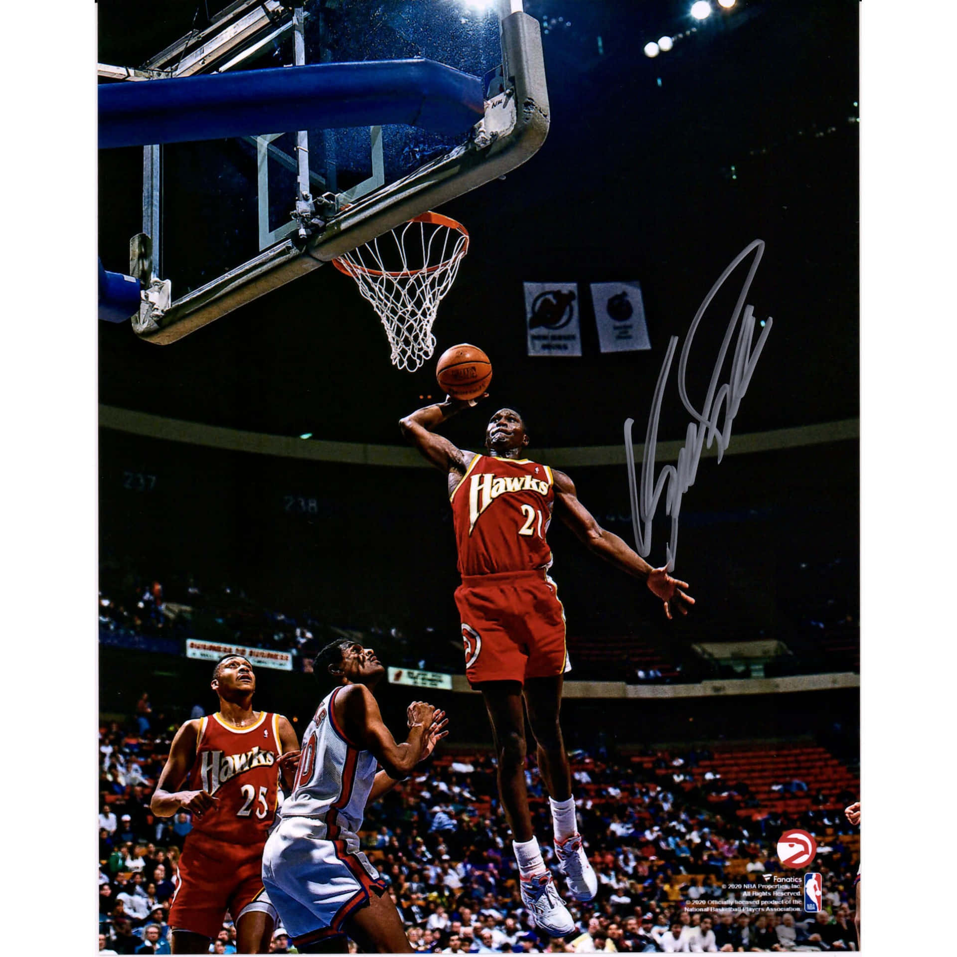Dominique Wilkins Atlanta Hawks Slam Dunk Photography Background