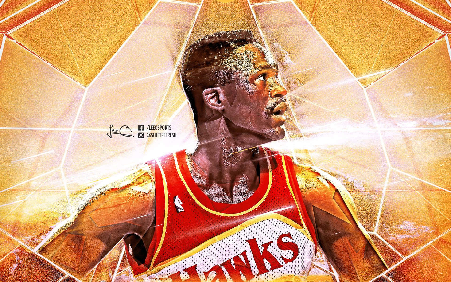 Dominique Wilkins Geometric Digital Art Background