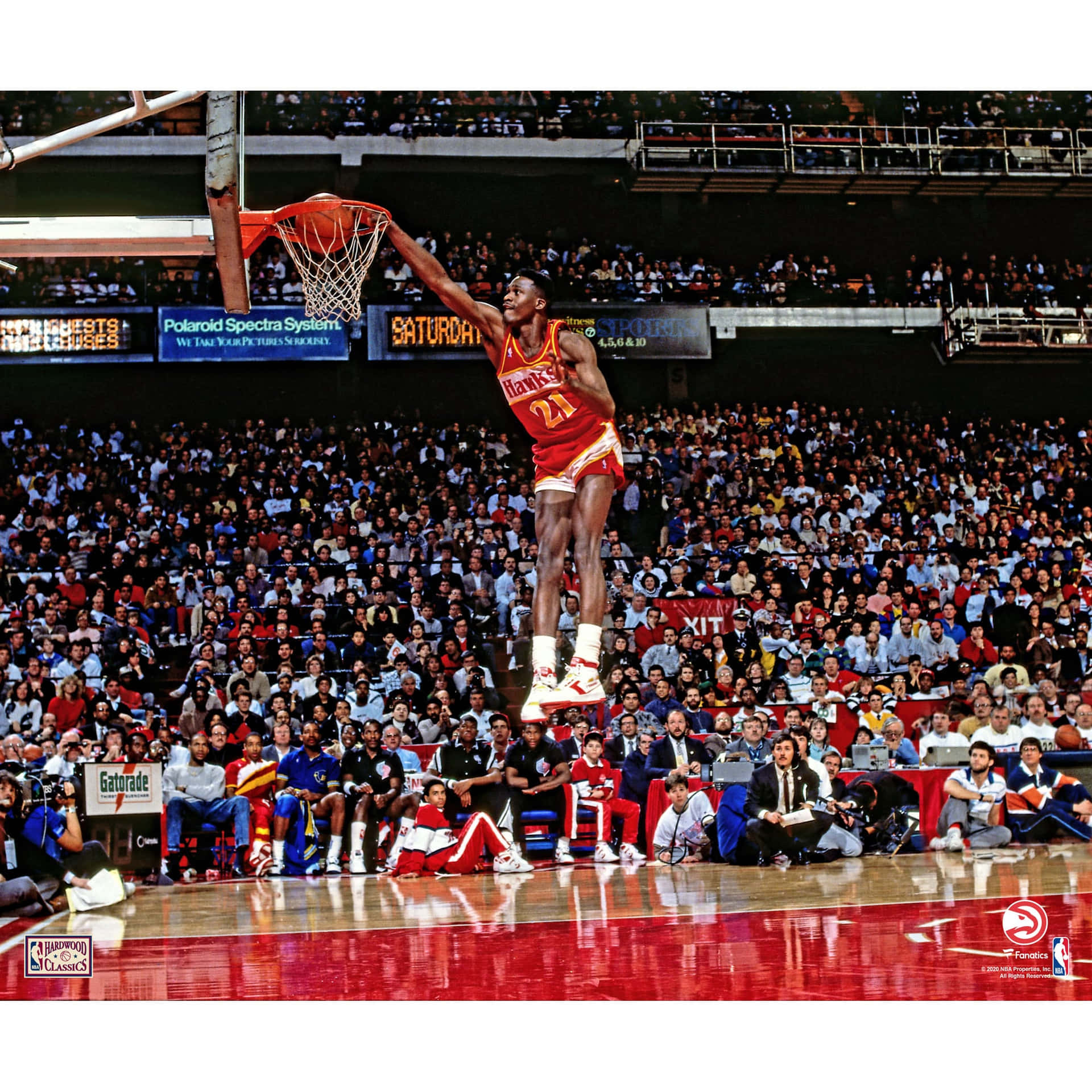 Dominique Wilkins Slam Dunk Basketball Photography Background