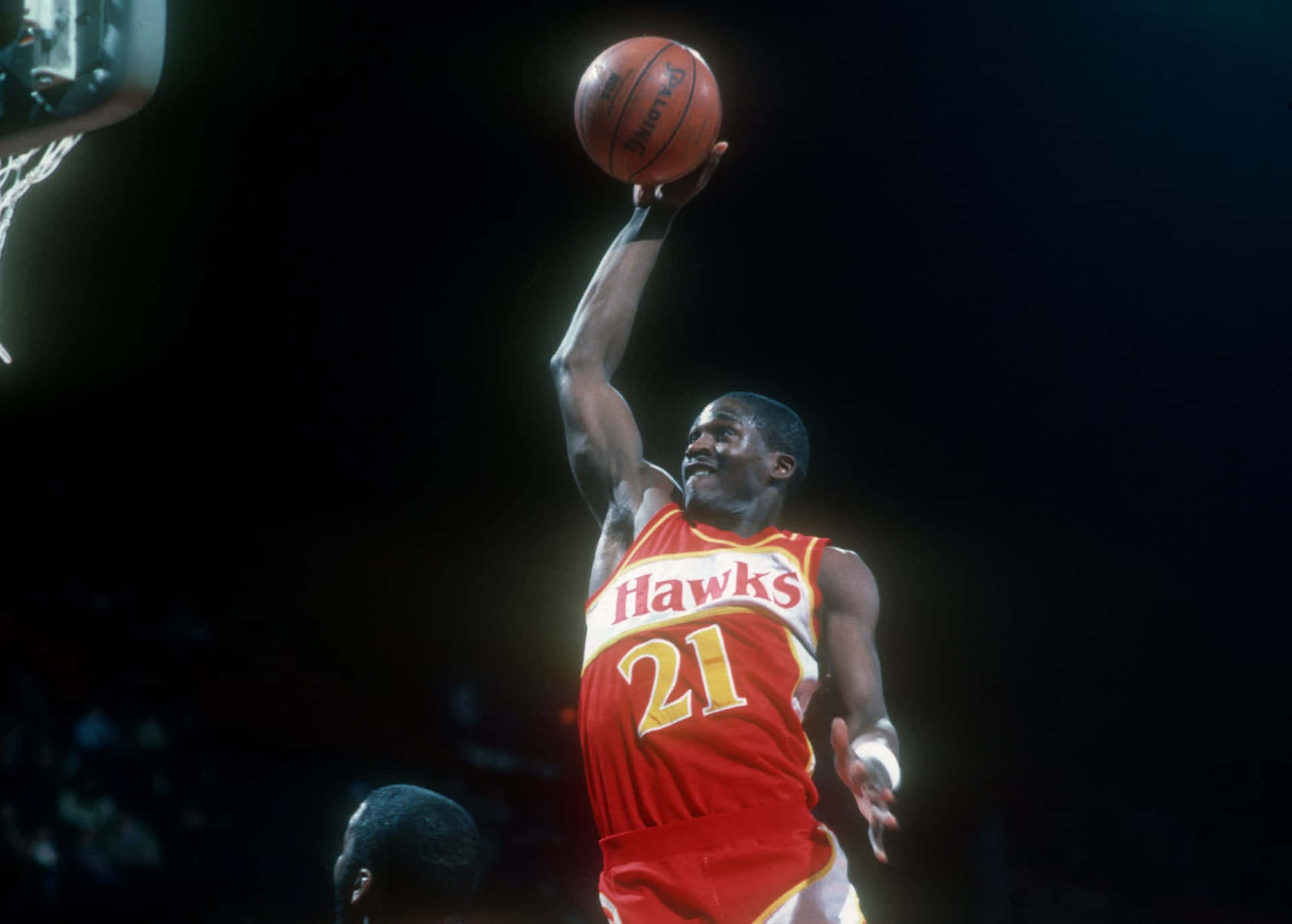 Dominique Wilkins Slam Dunk Vintage Photography Background