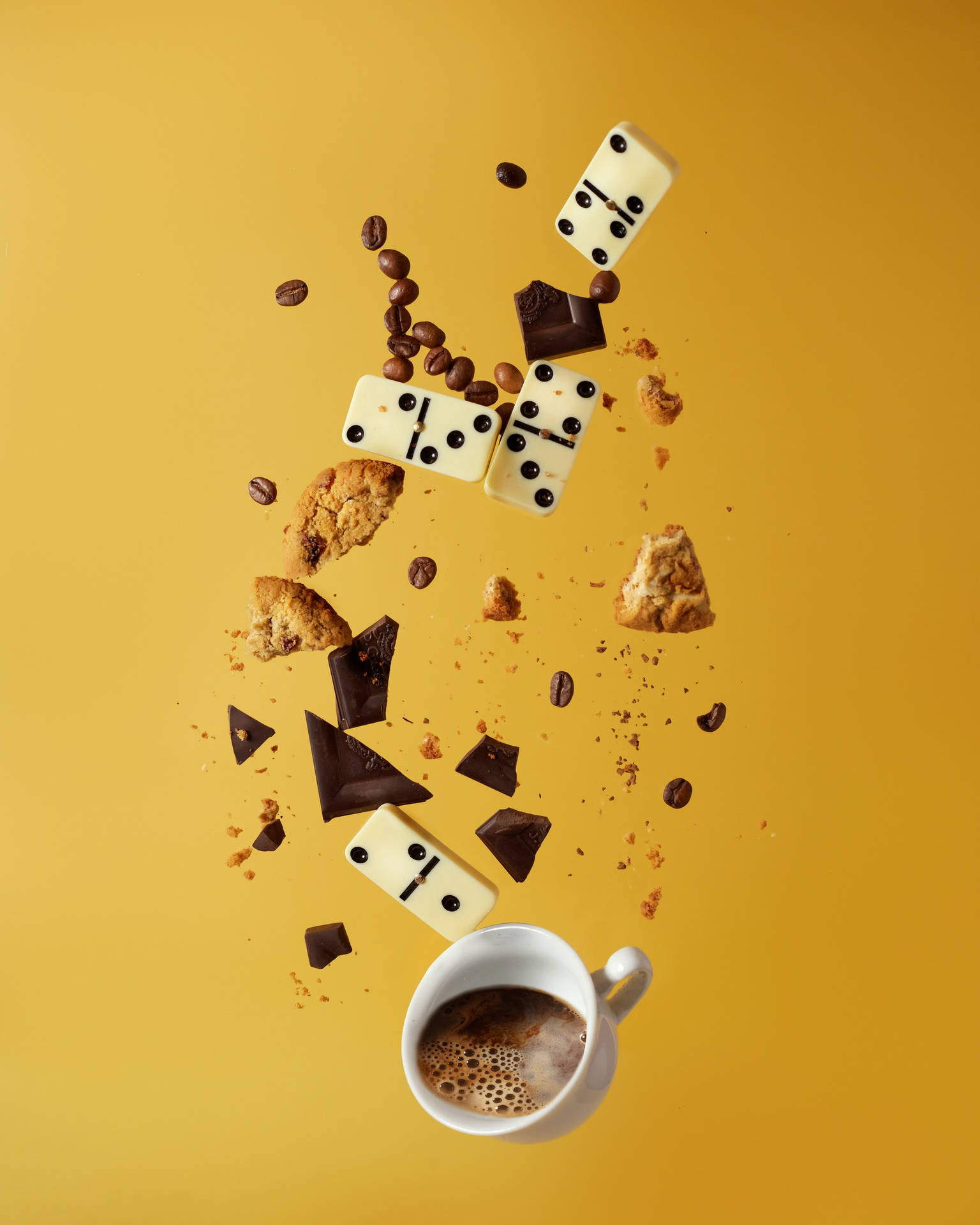 Domino, Coffee, Biscuits And Chocolates Background