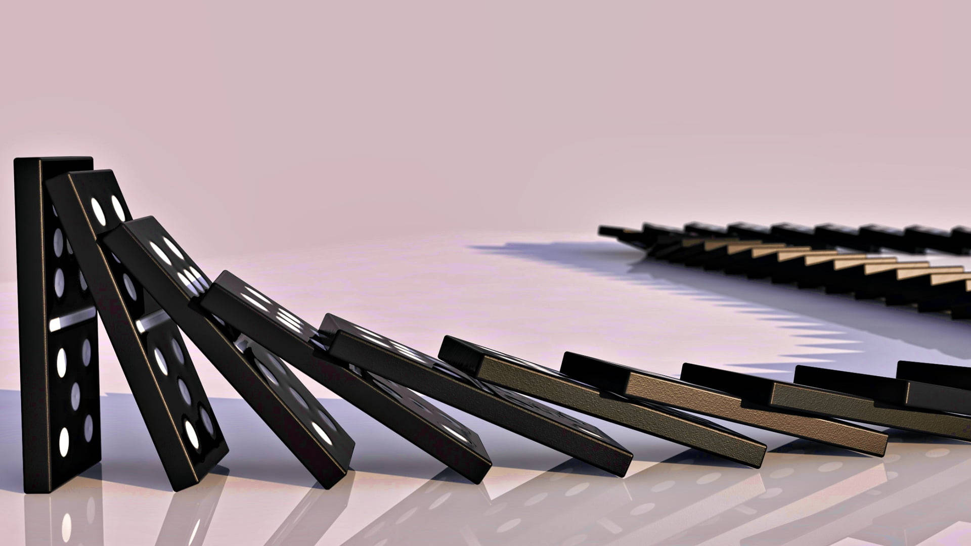 Domino Effect In Black Background