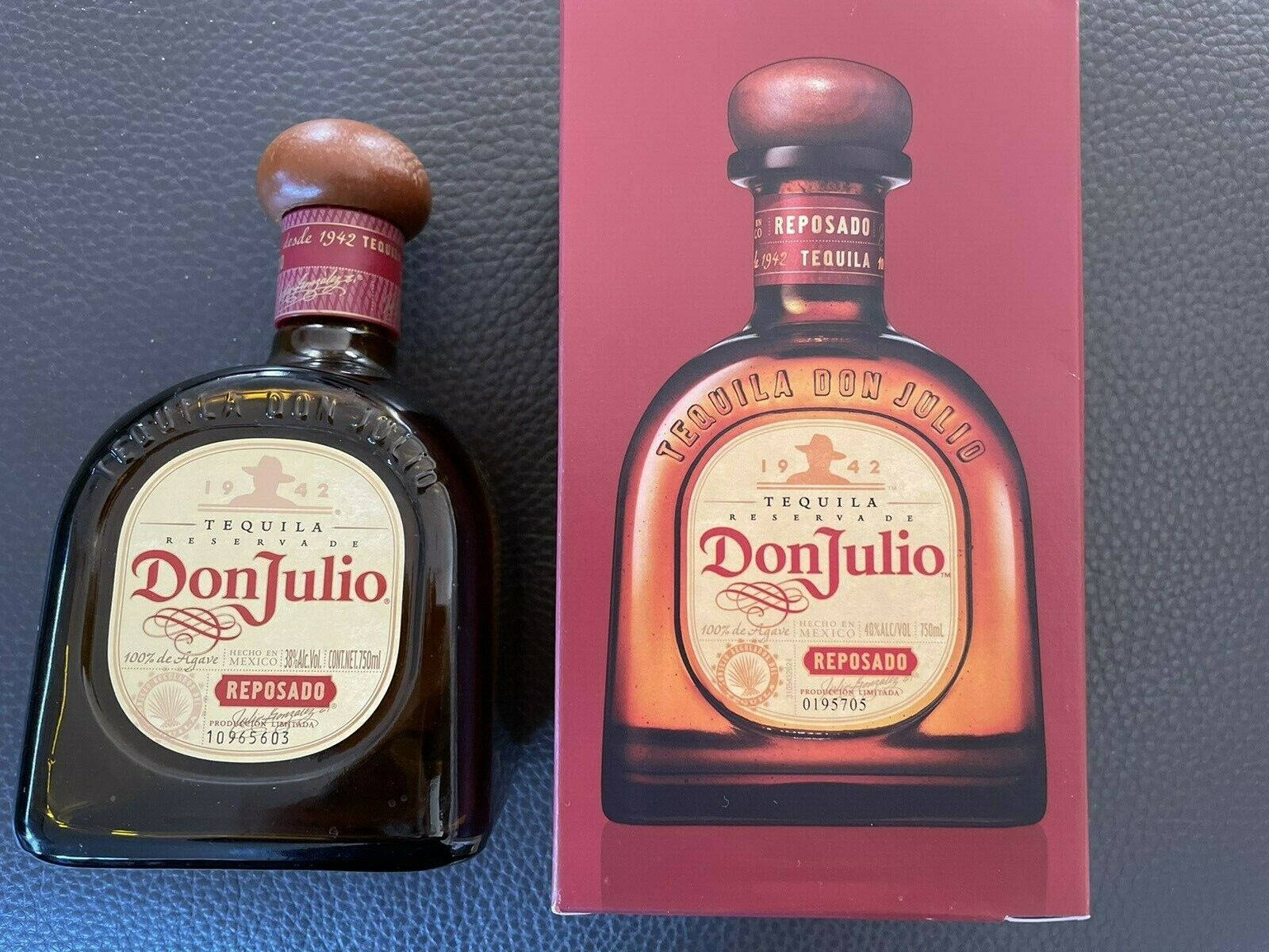 Don Julio Tequila Reposado On Leather Surface