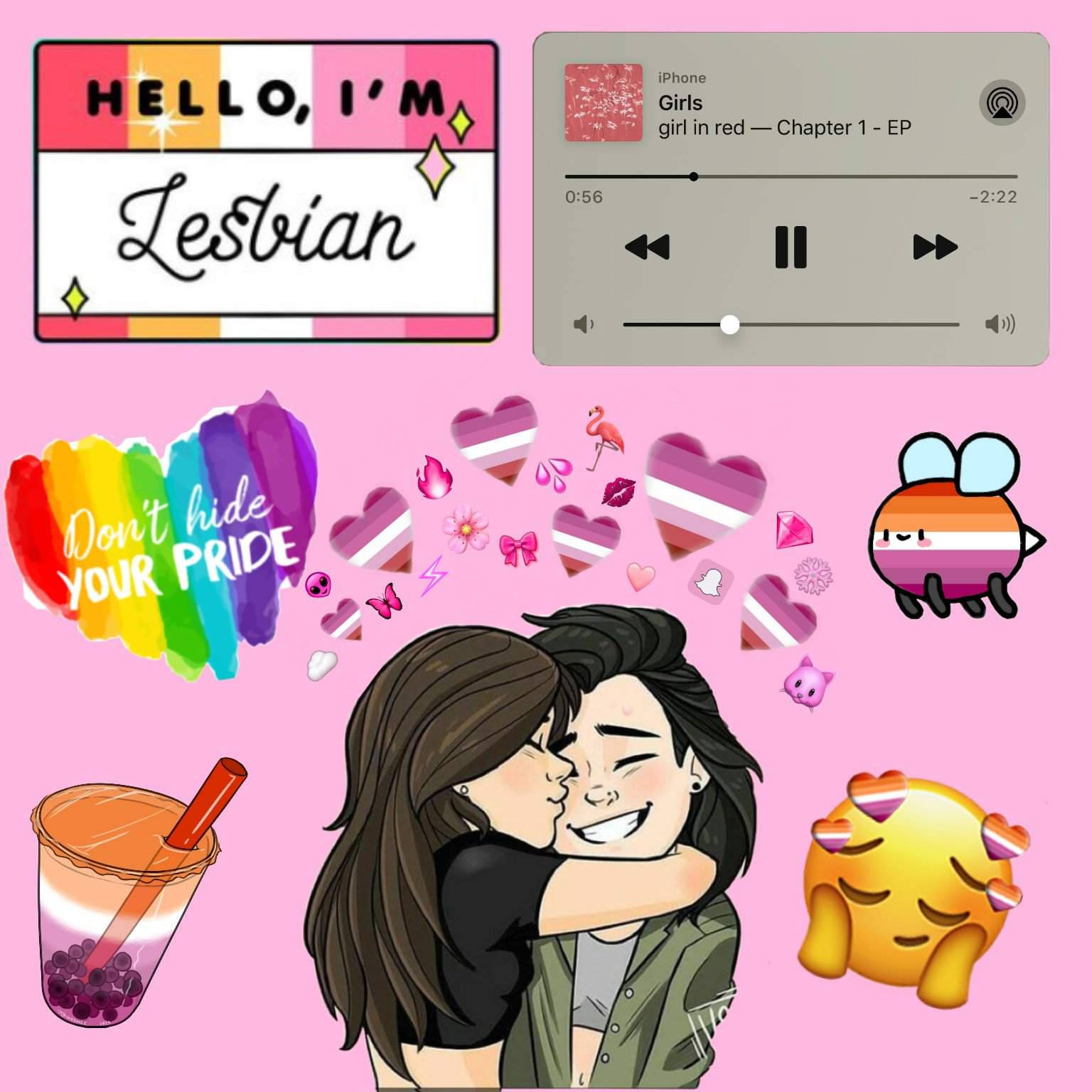 Don't Hide The Lesbian Flag Background