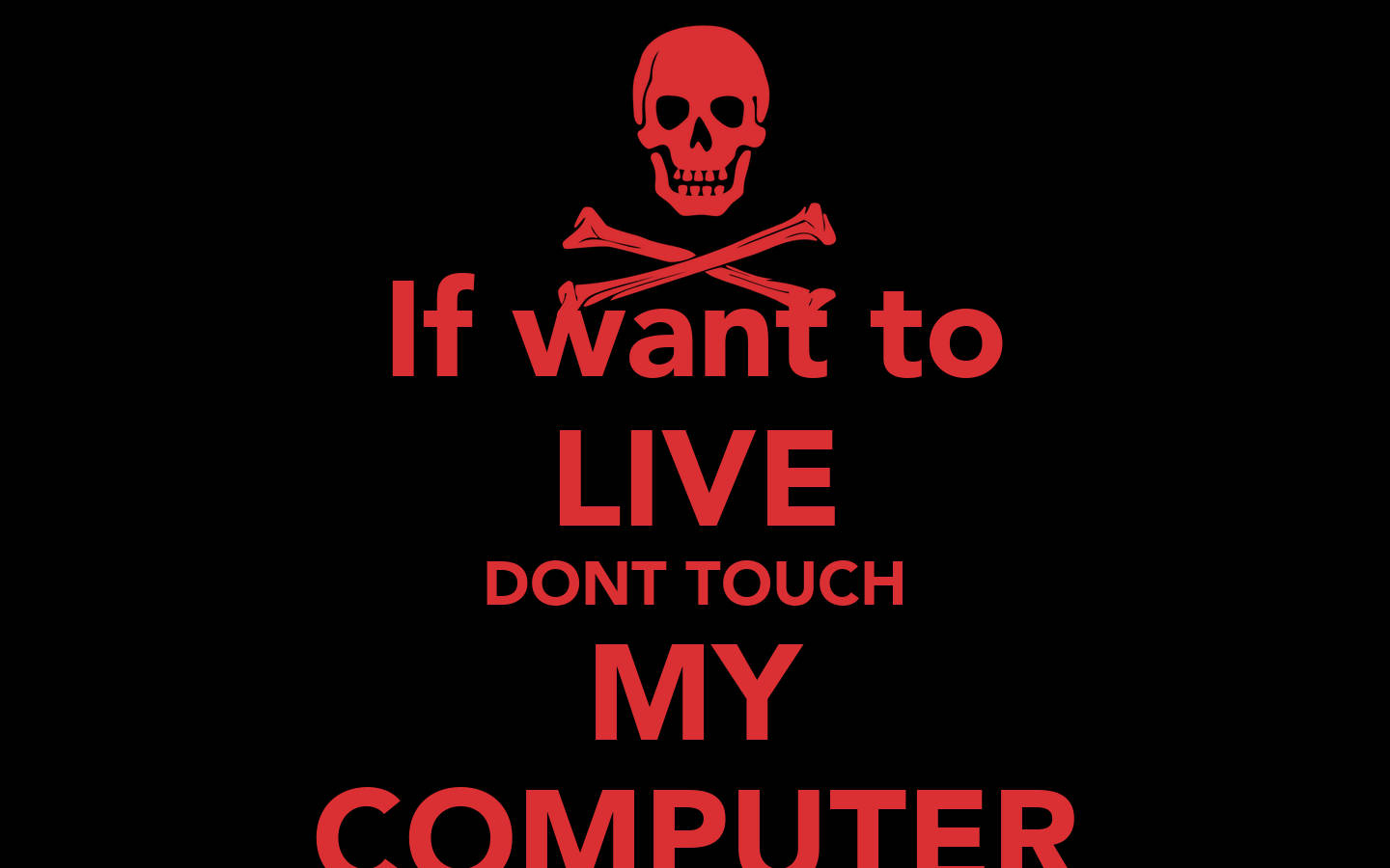 Don't Touch My Computer Live Skull Background