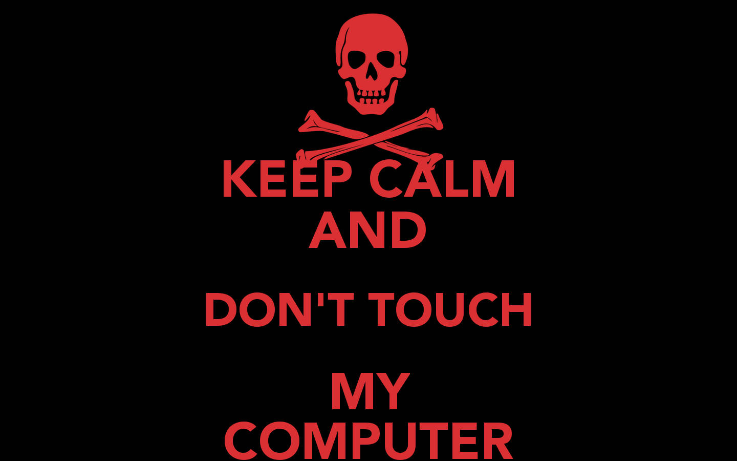 Don't Touch My Computer Red Skull Background