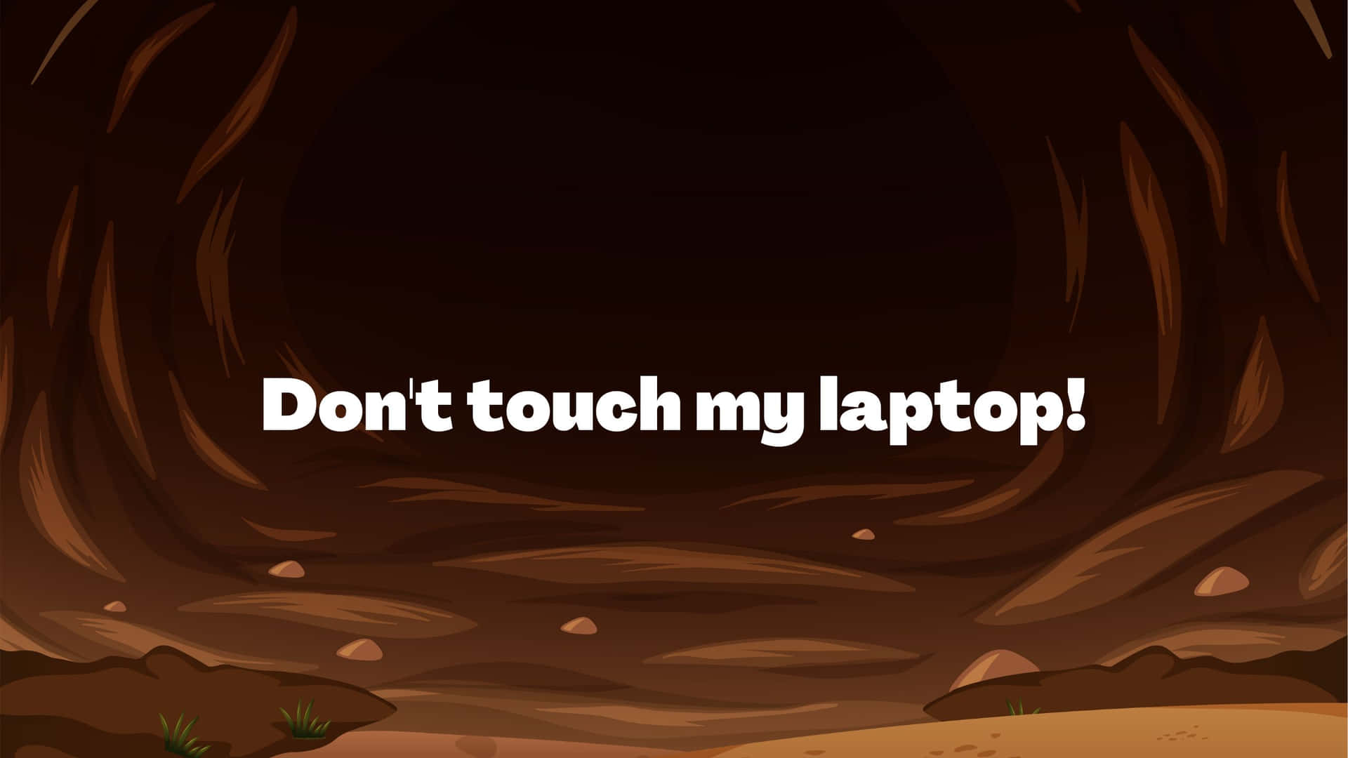 Don't Touch My Laptop Digital Painting Of Cave Background
