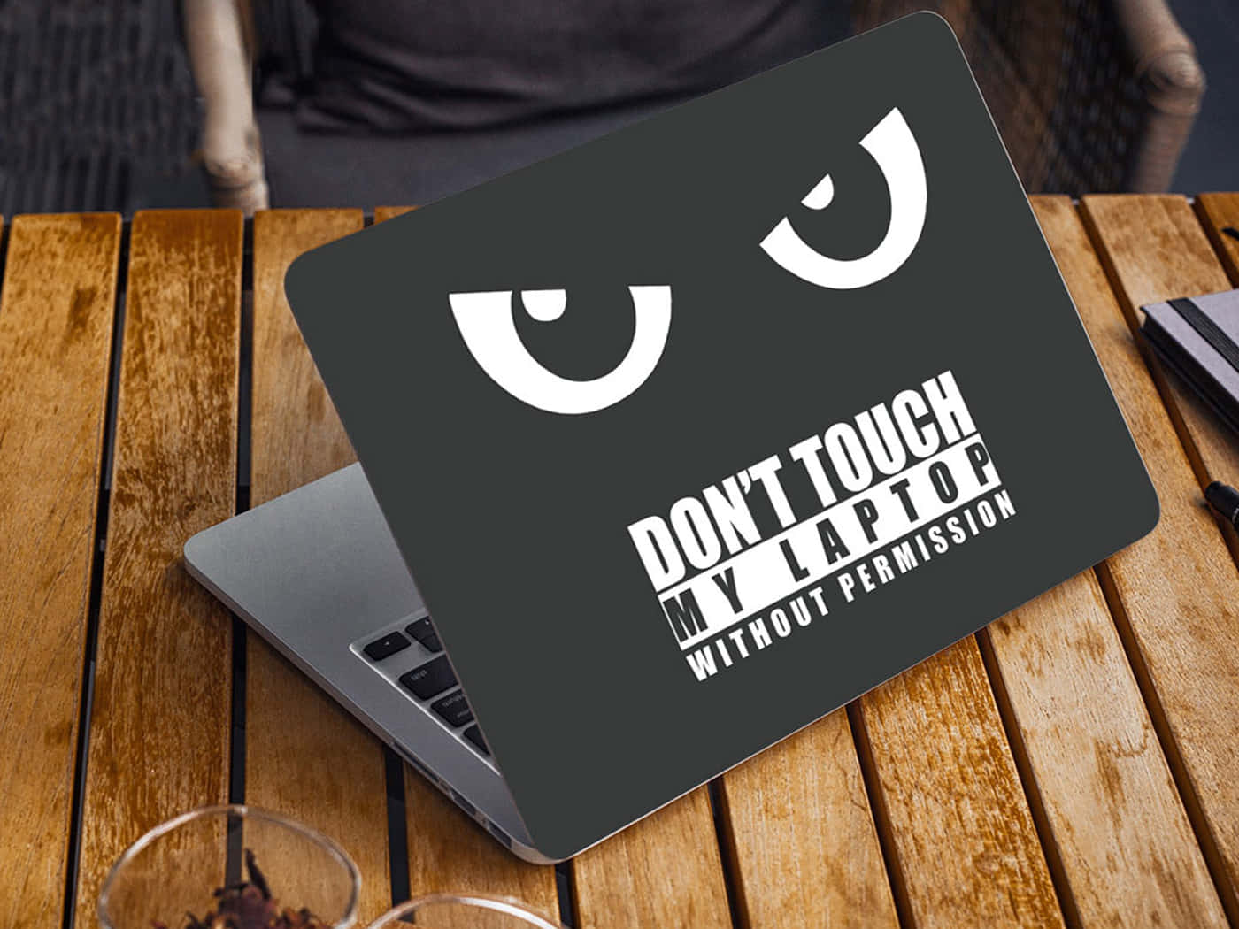 Don't Touch My Laptop With Eyes Background