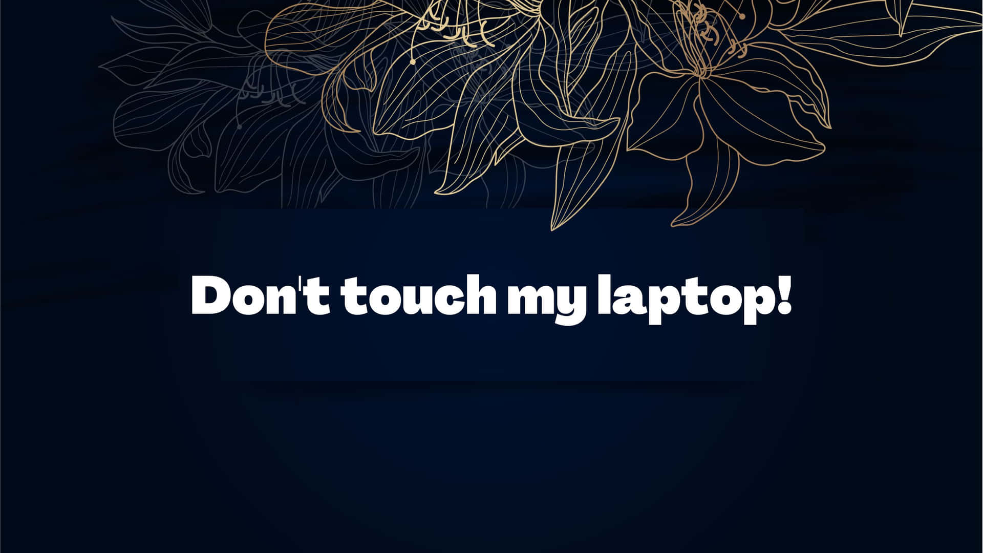 Don't Touch My Laptop With Flowers Line Drawing Background