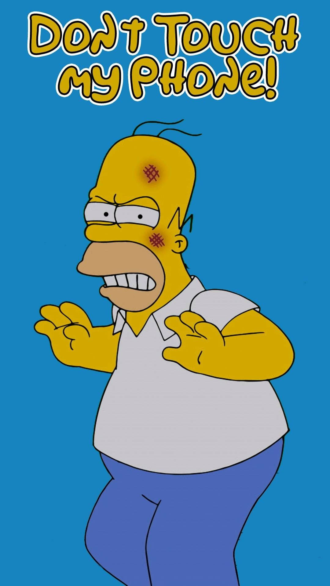 Don't Touch My Phone Homer Simpson Background