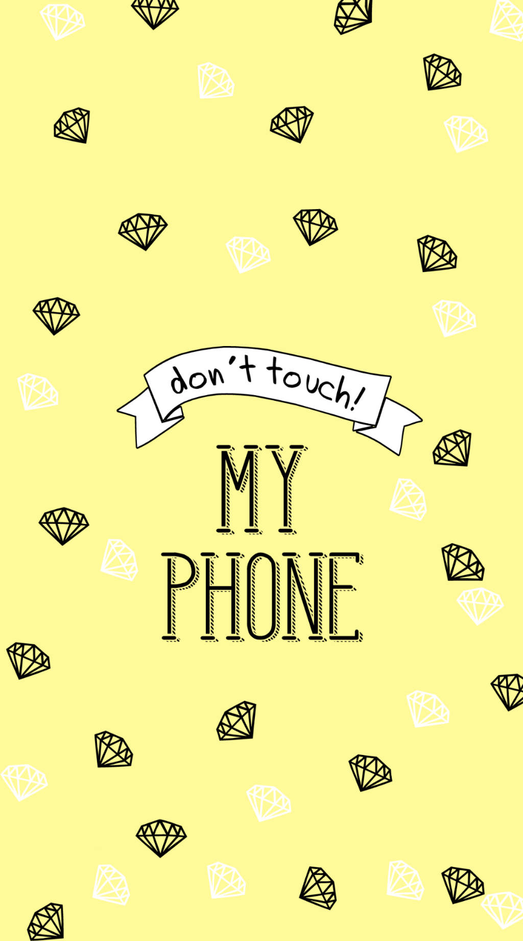 Don't Touch My Phone Yellow Diamonds Background