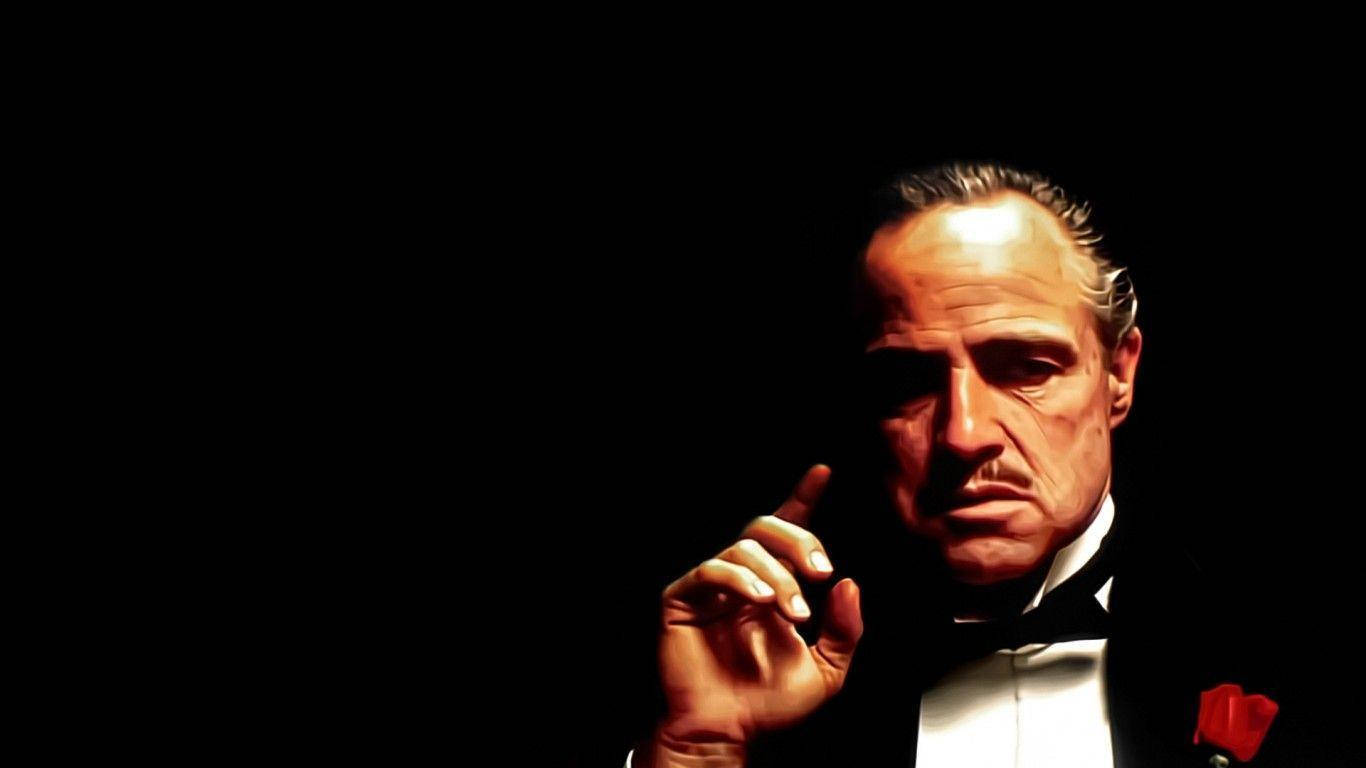 Don Vito Corleone Wearing A Bow Tie In The Godfather Background
