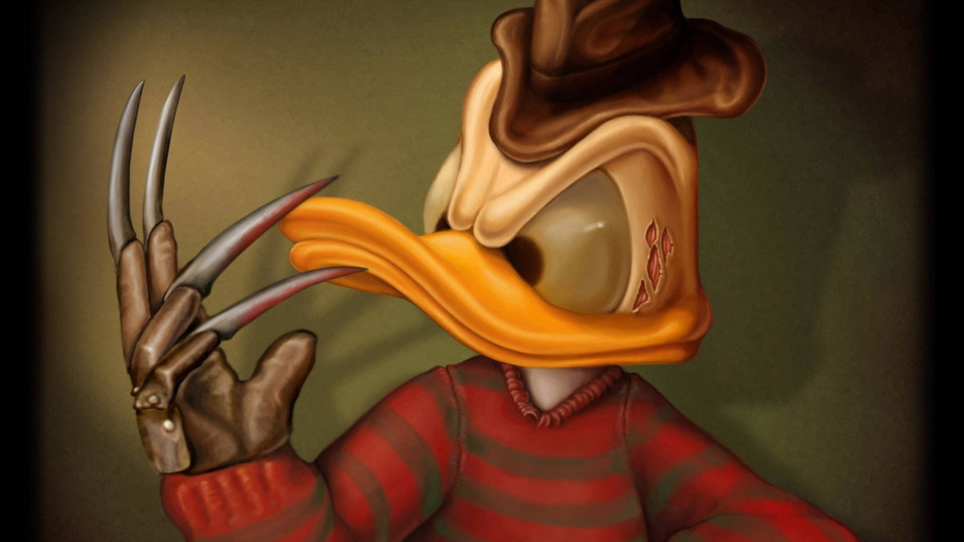 Donald Duck As Freddy Krueger Background