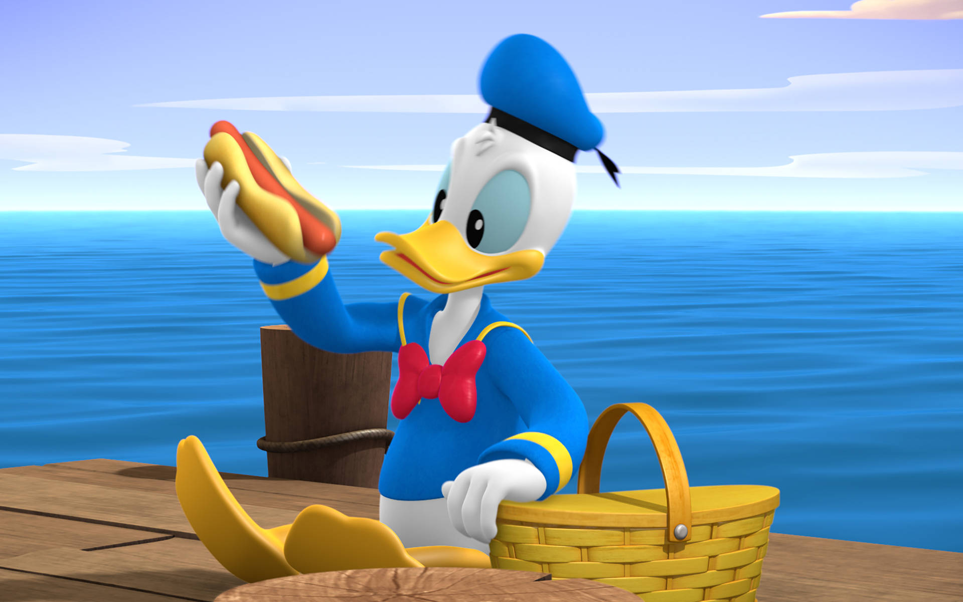 Donald Duck At Dock Background