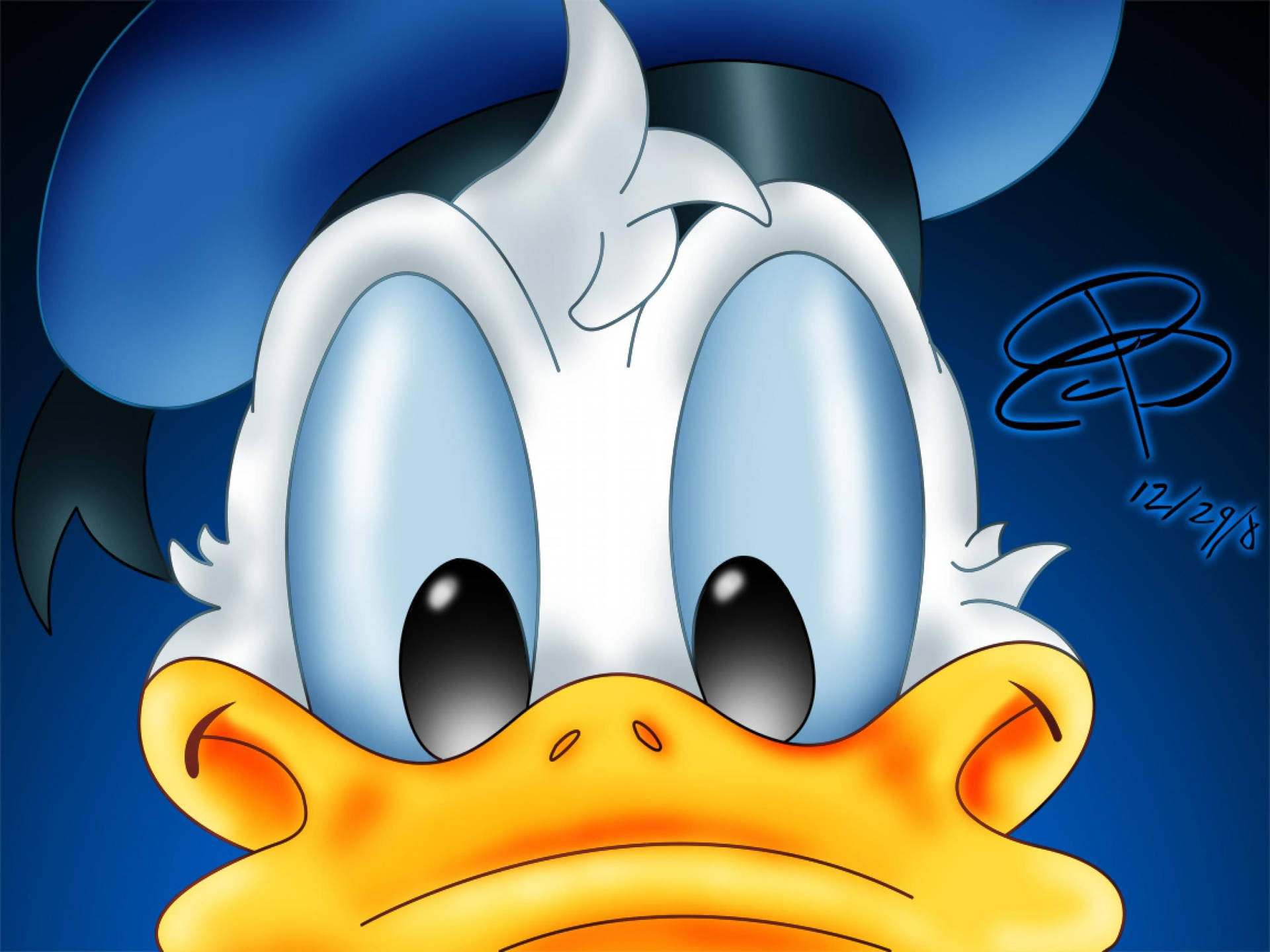 Donald Duck Close Up Face Illustration Background