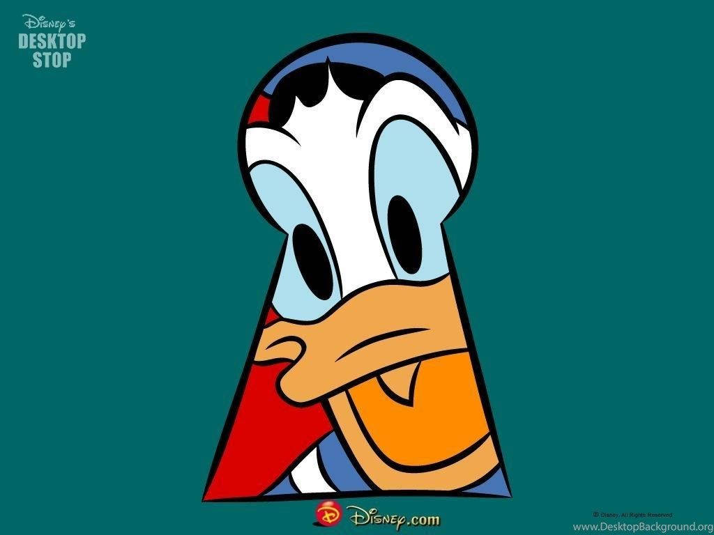 Donald Duck Key Hole Illustration
