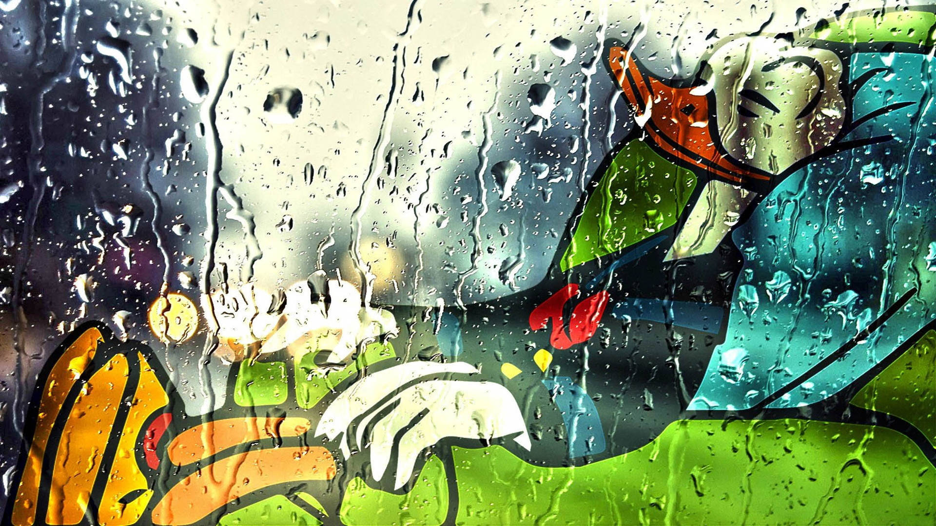 Donald Duck Raindrop Illustration Background