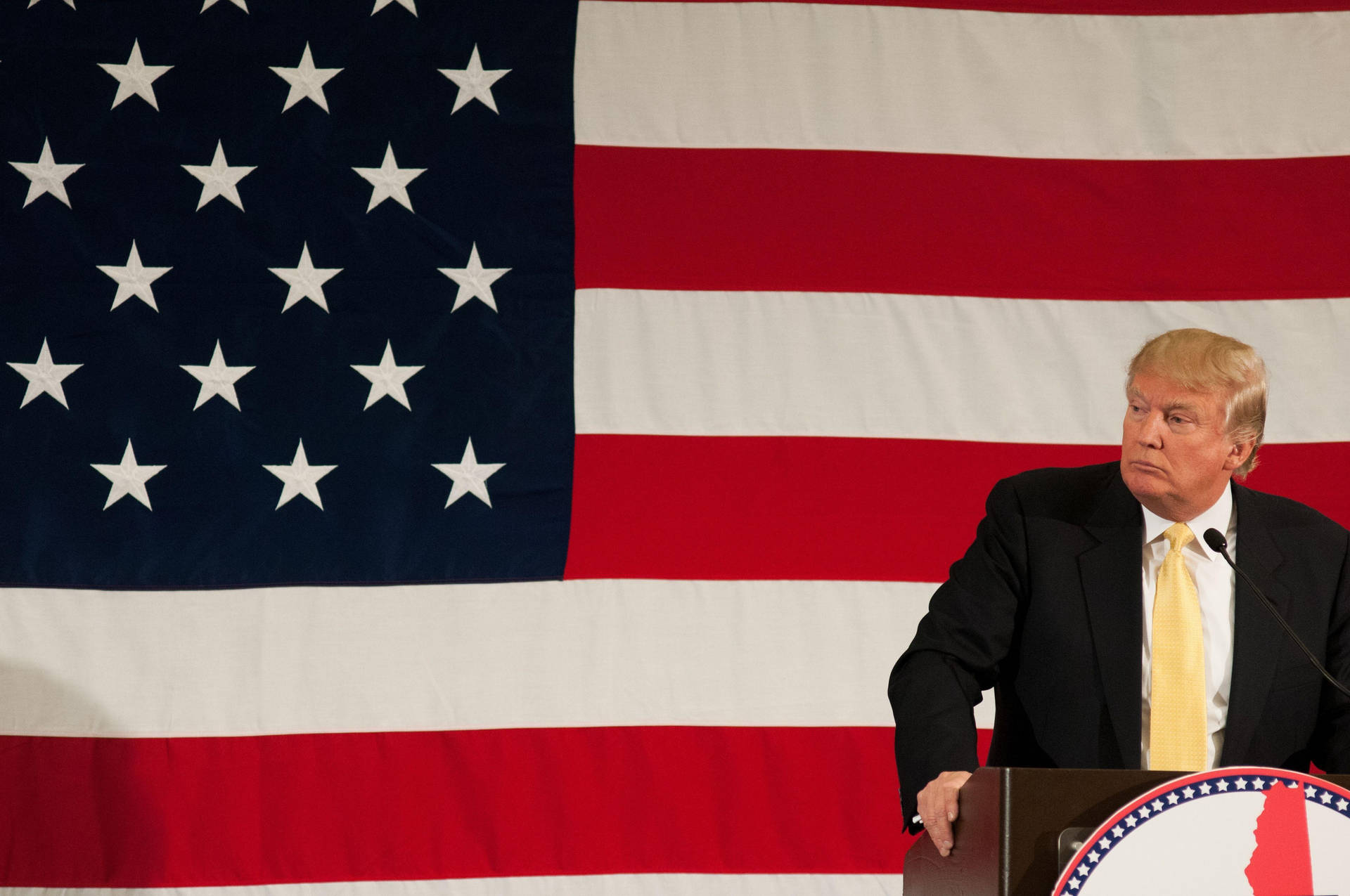 Donald Trump And The American Flag Background