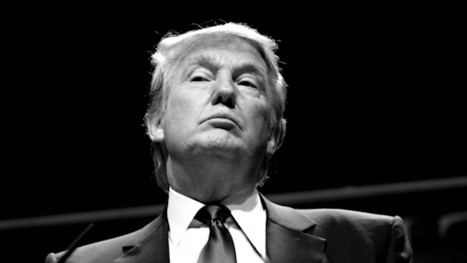 Donald Trump In Grayscale Background